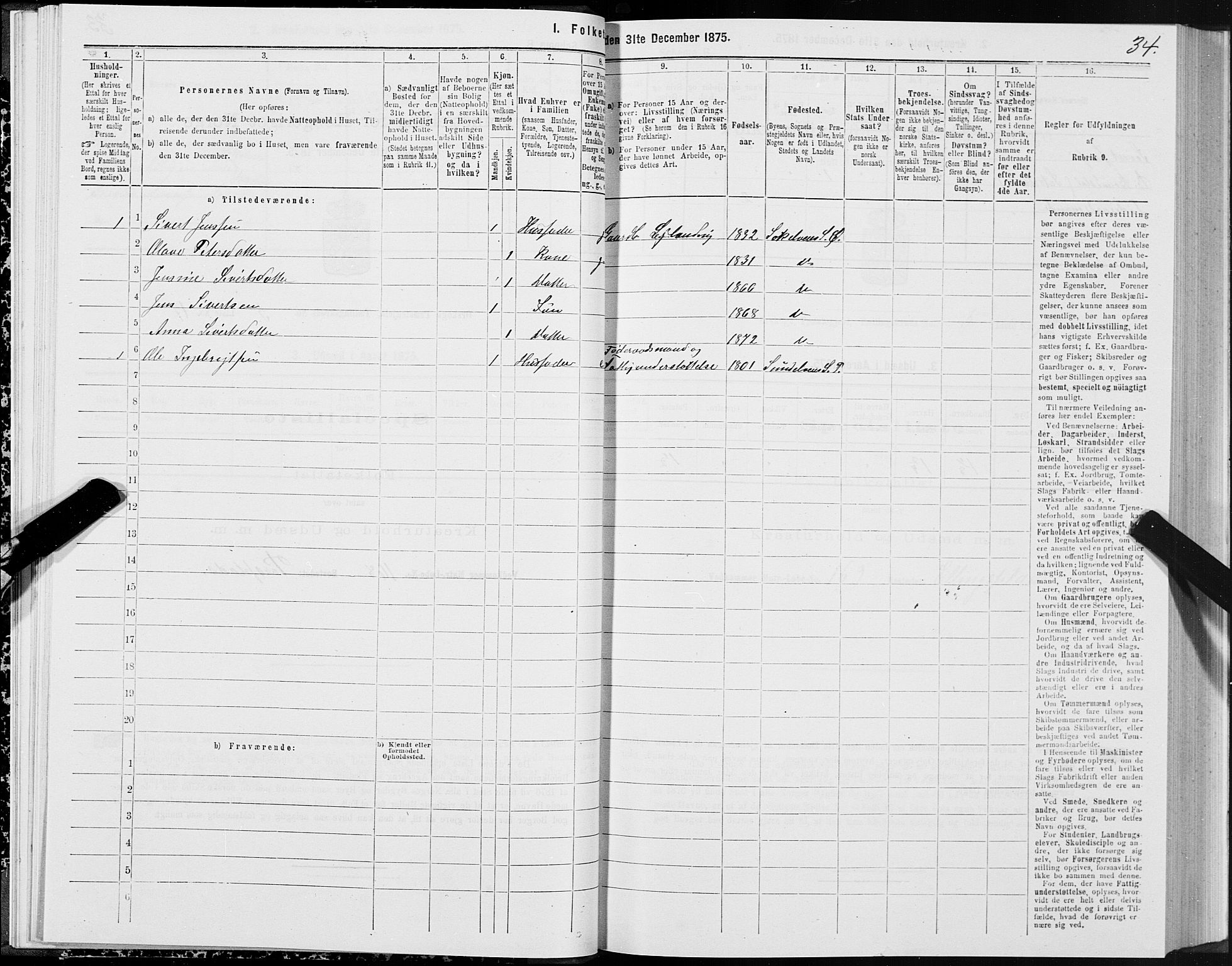 SAT, 1875 census for 1527P Ørskog, 1875, p. 4034