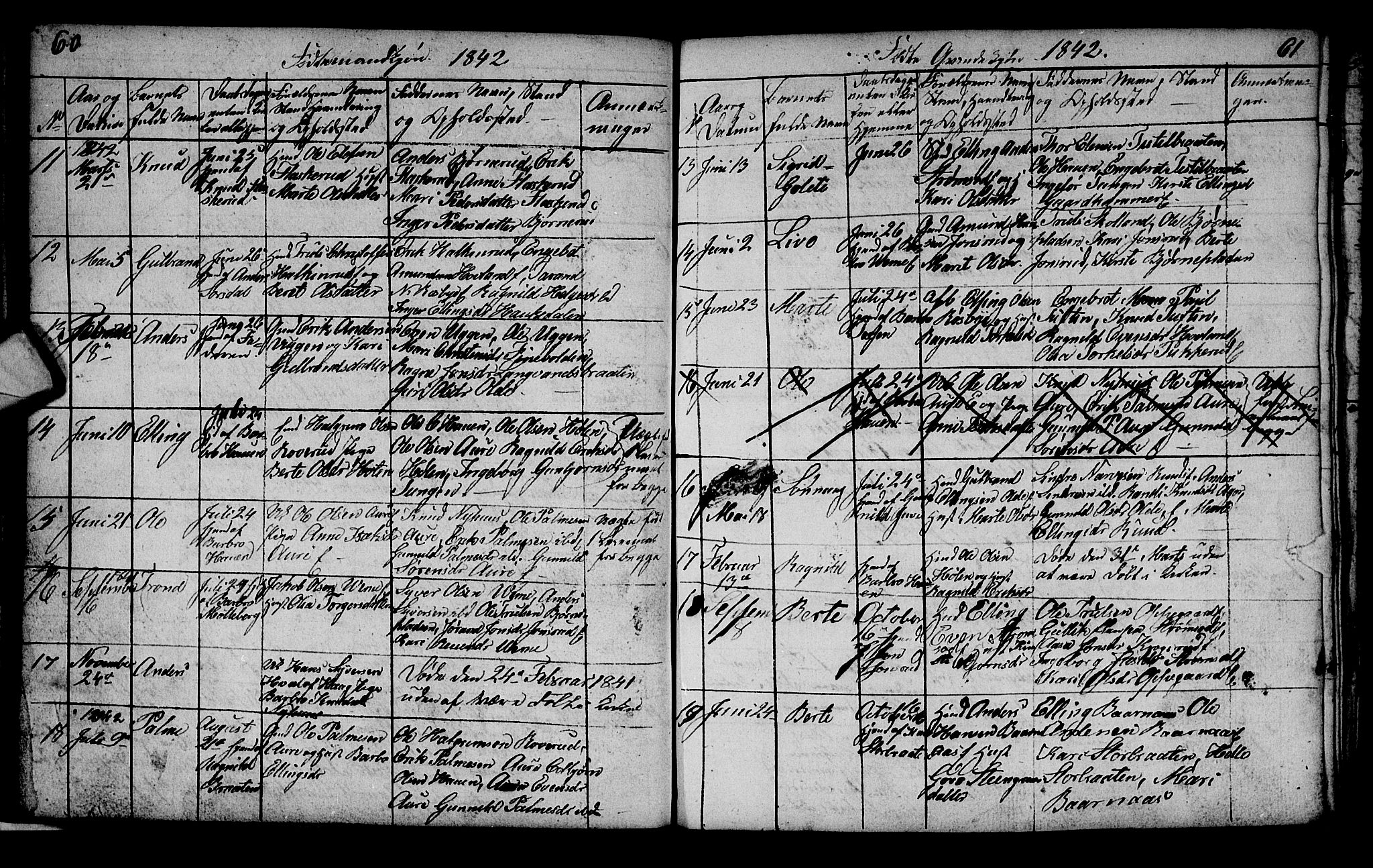 Lunder kirkebøker, AV/SAKO-A-629/G/Ga/L0001: Parish register (copy) no. I 1, 1832-1849, p. 60-61