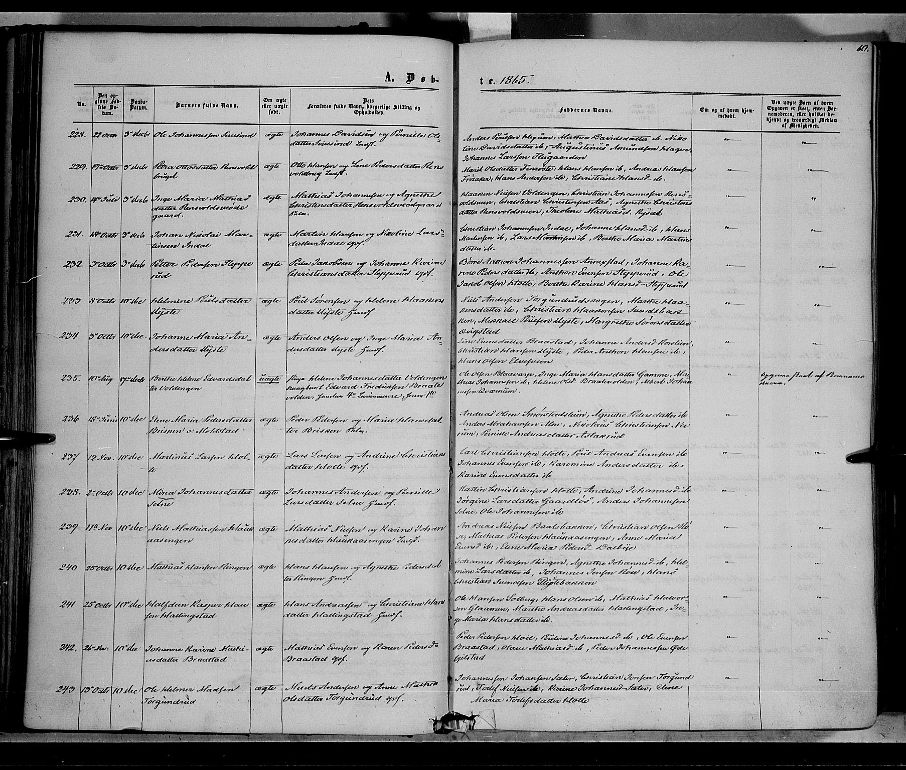 Vestre Toten prestekontor, SAH/PREST-108/H/Ha/Haa/L0007: Parish register (official) no. 7, 1862-1869, p. 60