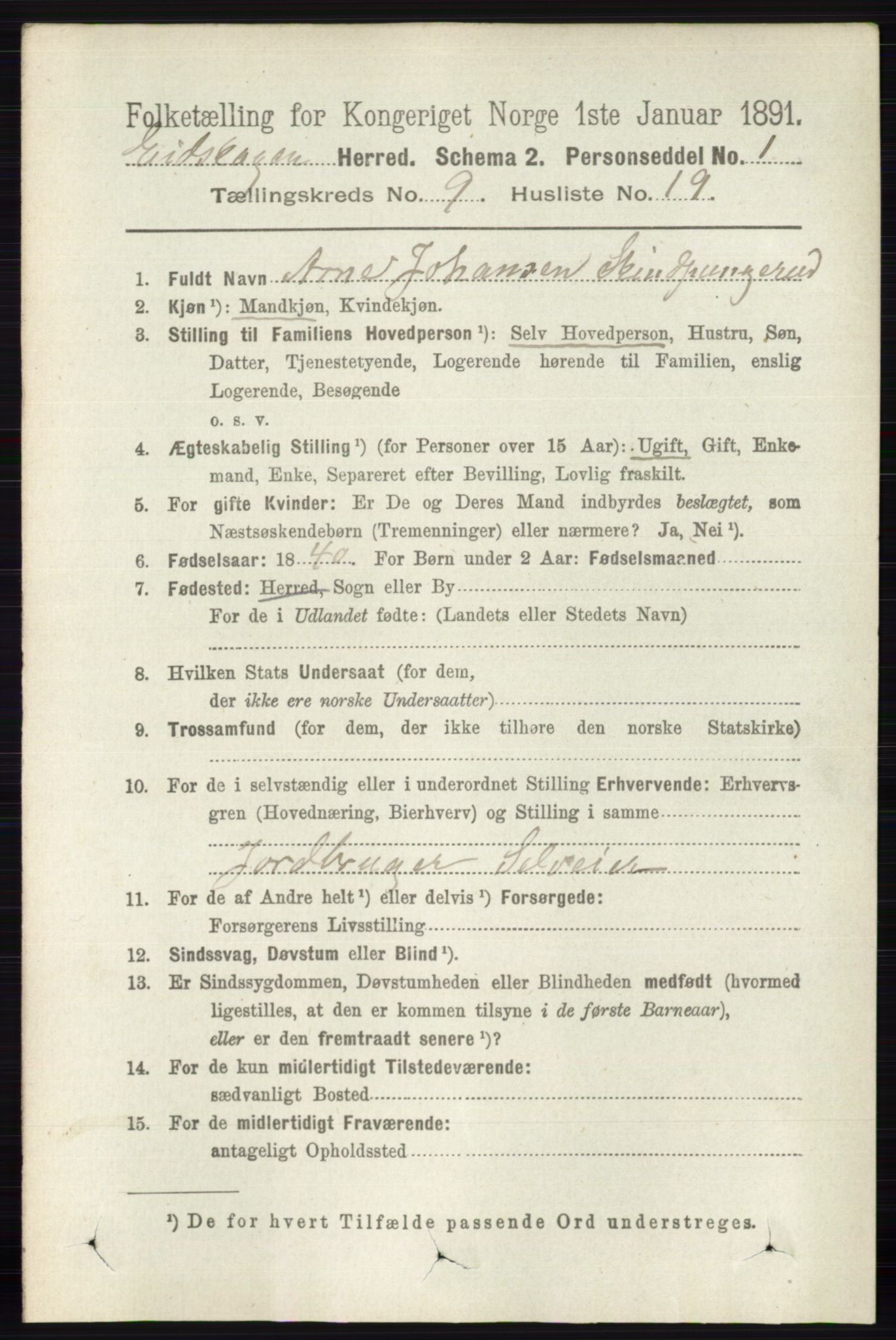 RA, 1891 census for 0420 Eidskog, 1891, p. 5516