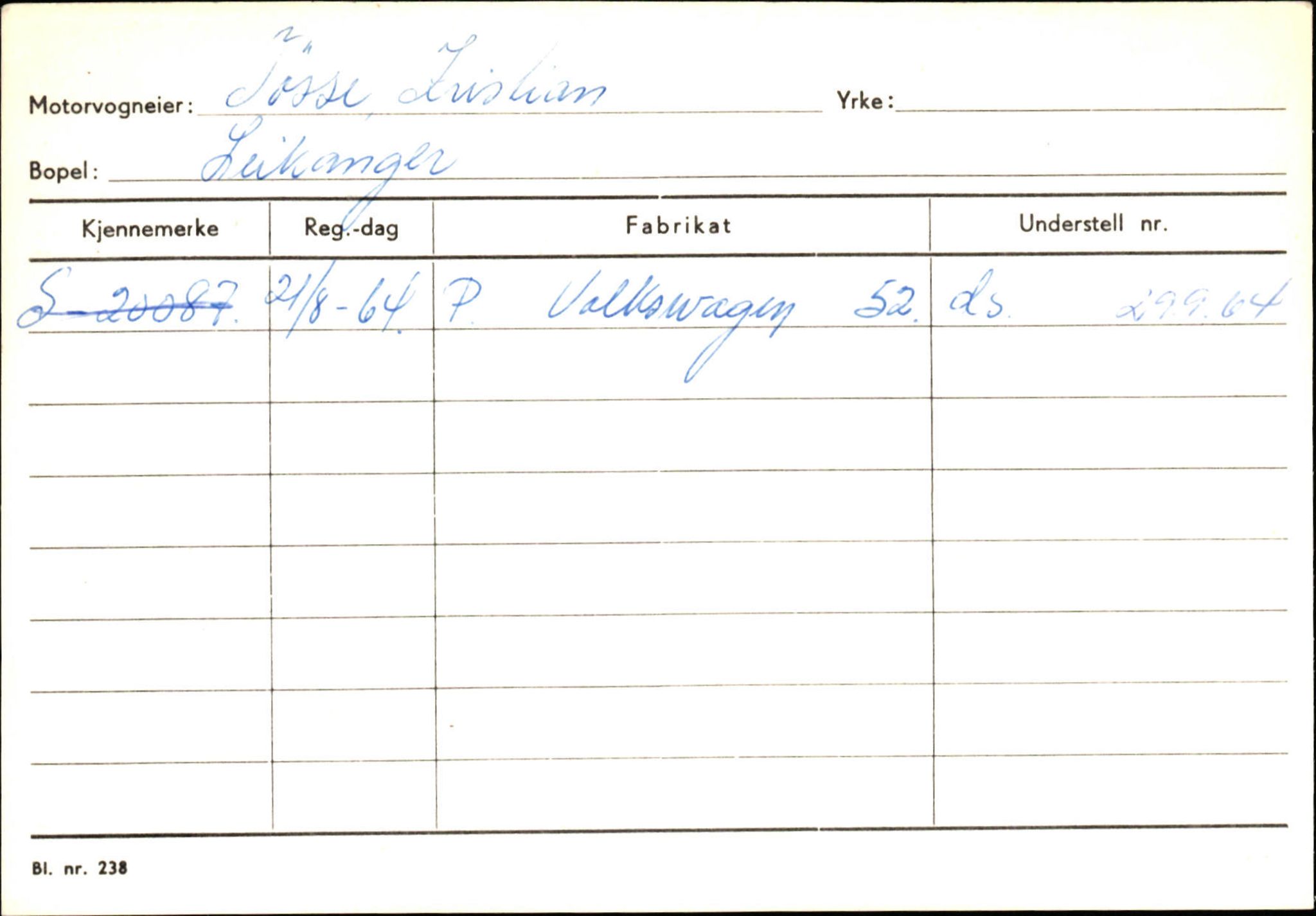 Statens vegvesen, Sogn og Fjordane vegkontor, SAB/A-5301/4/F/L0126: Eigarregister Fjaler M-Å. Leikanger A-Å, 1945-1975, p. 2369