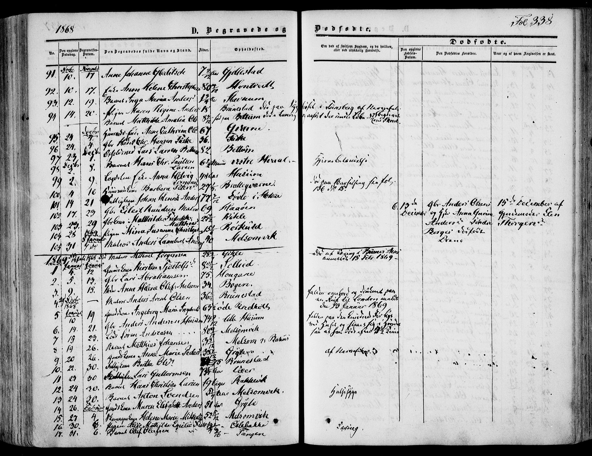 Stokke kirkebøker, AV/SAKO-A-320/F/Fa/L0008: Parish register (official) no. I 8, 1858-1871, p. 338