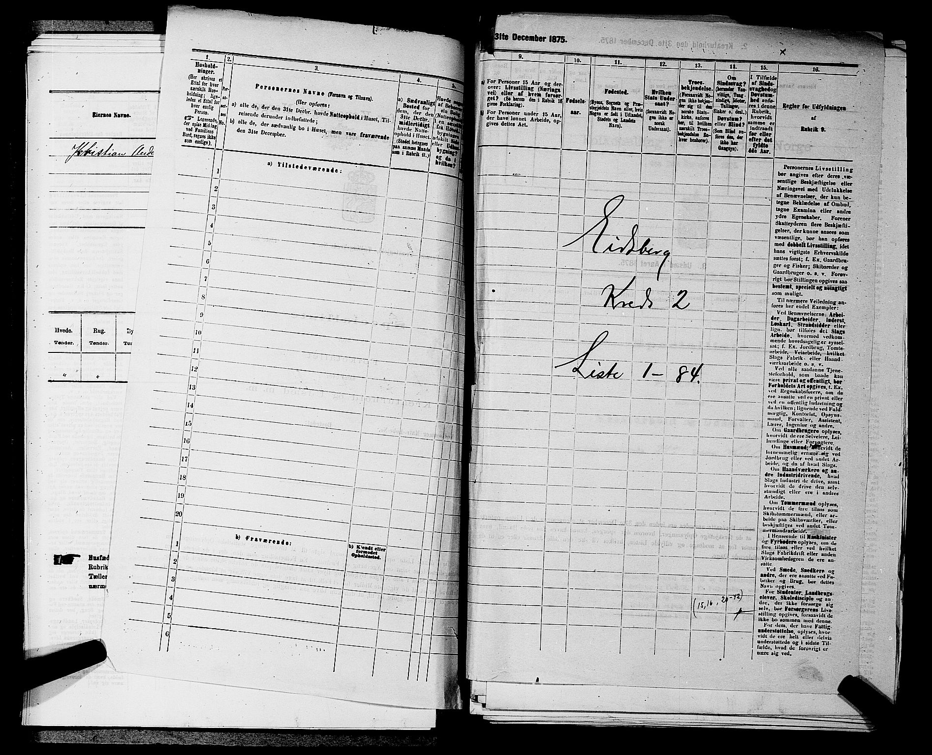 RA, 1875 census for 0125P Eidsberg, 1875, p. 240