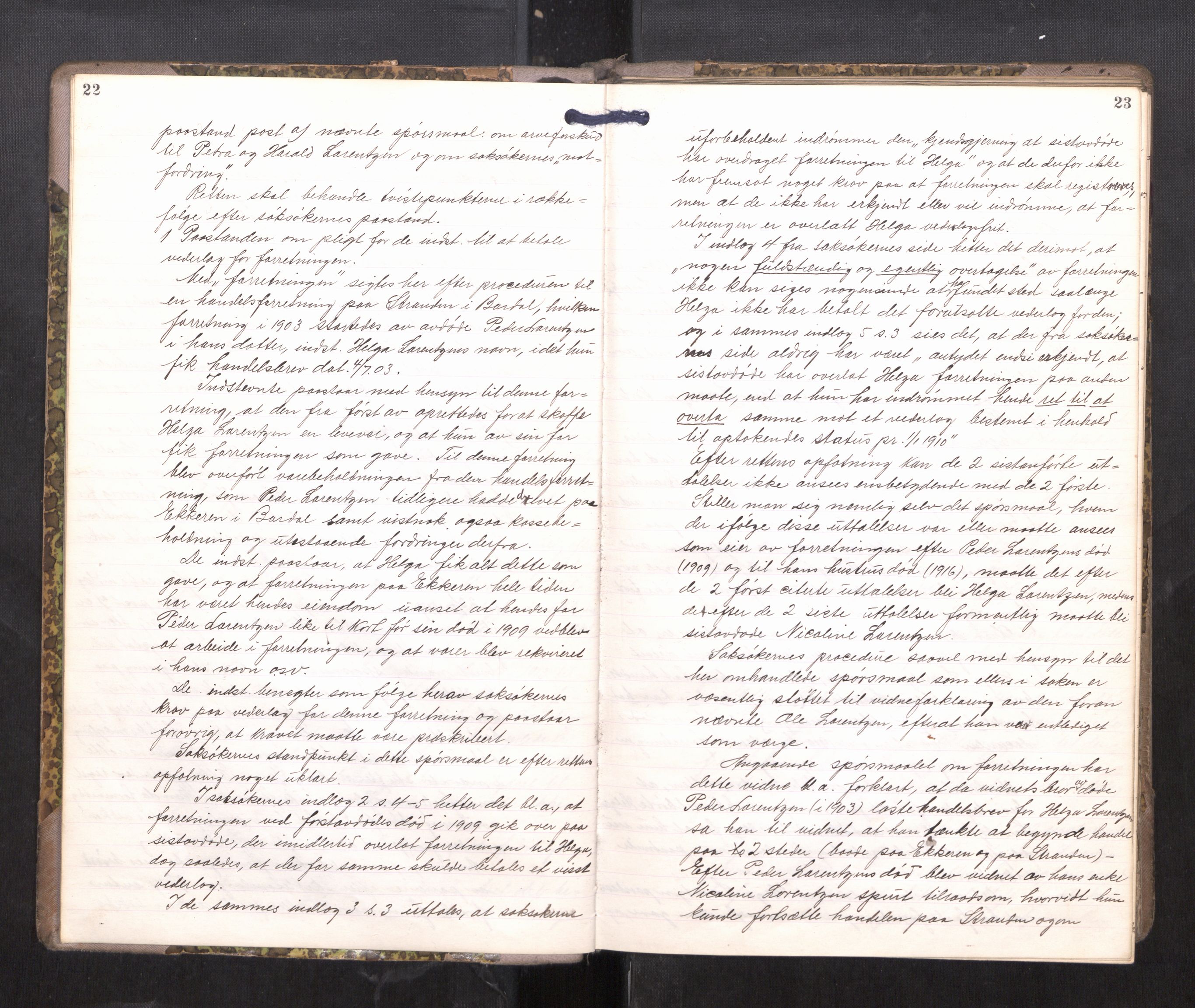 Rana sorenskriveri , AV/SAT-A-1108/1/3/3B/L0011: Skiftebehandlingsprotokoll, 1918-1922, p. 22-23