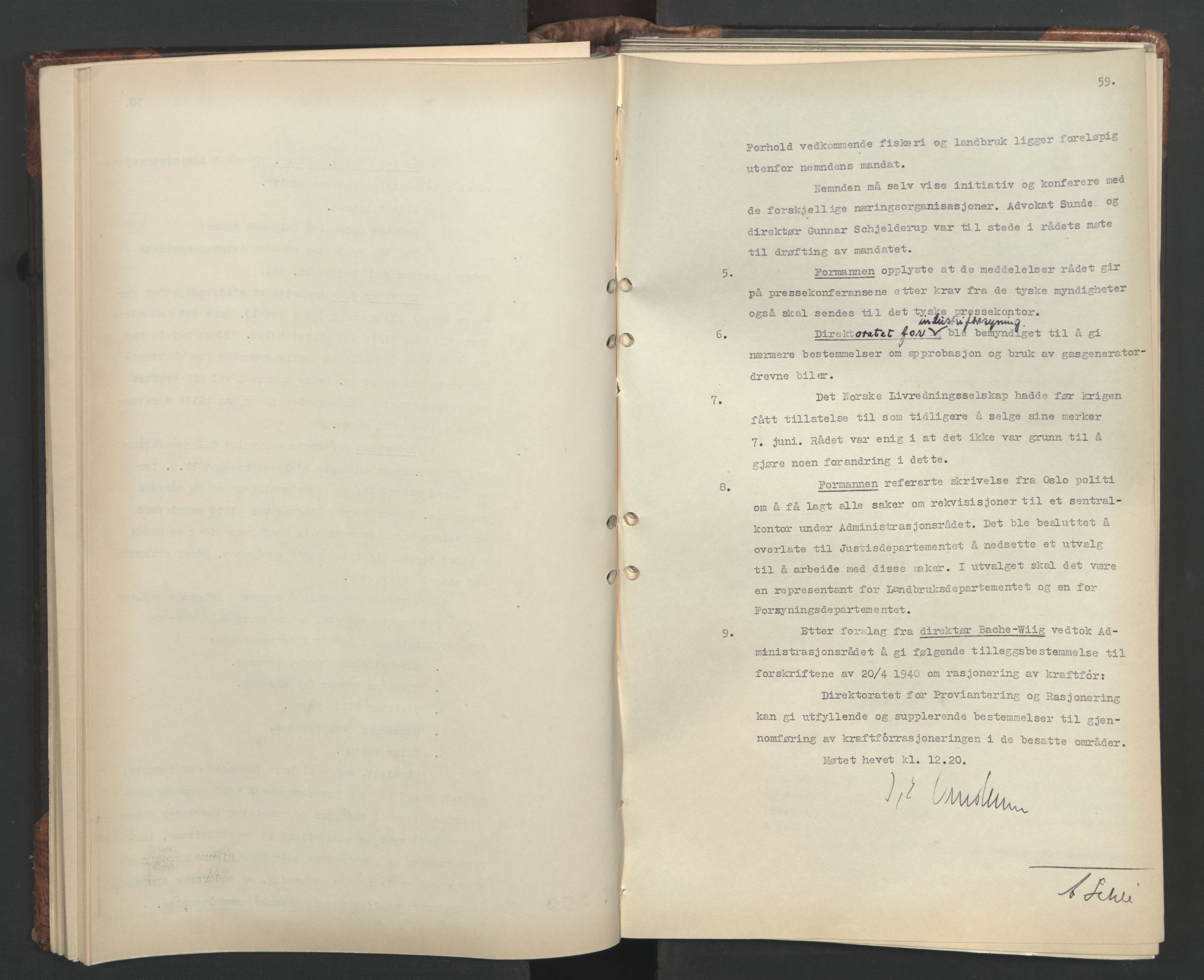 Administrasjonsrådet, AV/RA-S-1004/A/L0001: Møteprotokoll med tillegg 15/4-25/9, 1940, p. 59