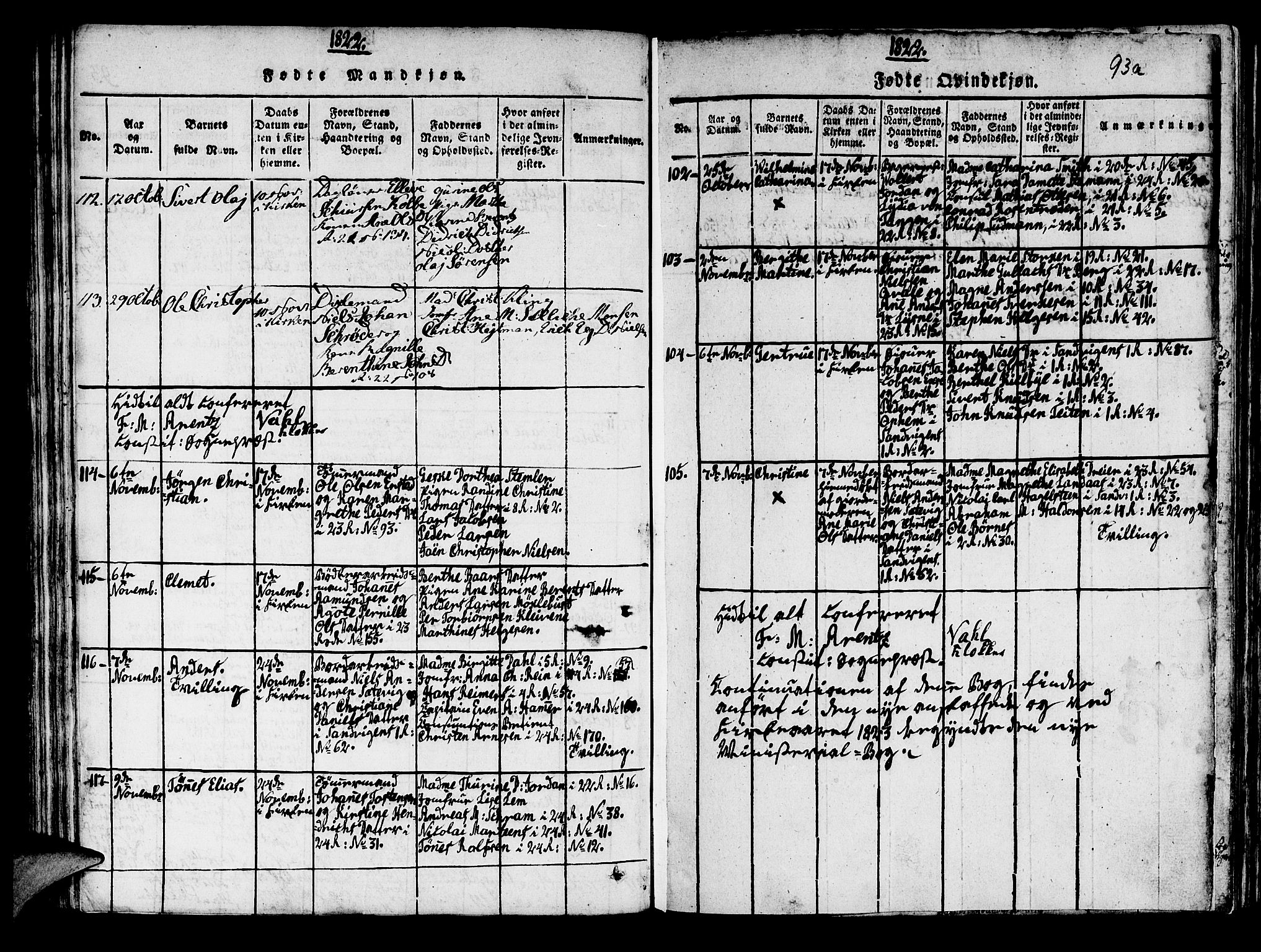 Korskirken sokneprestembete, AV/SAB-A-76101/H/Haa/L0013: Parish register (official) no. A 13, 1815-1822, p. 93