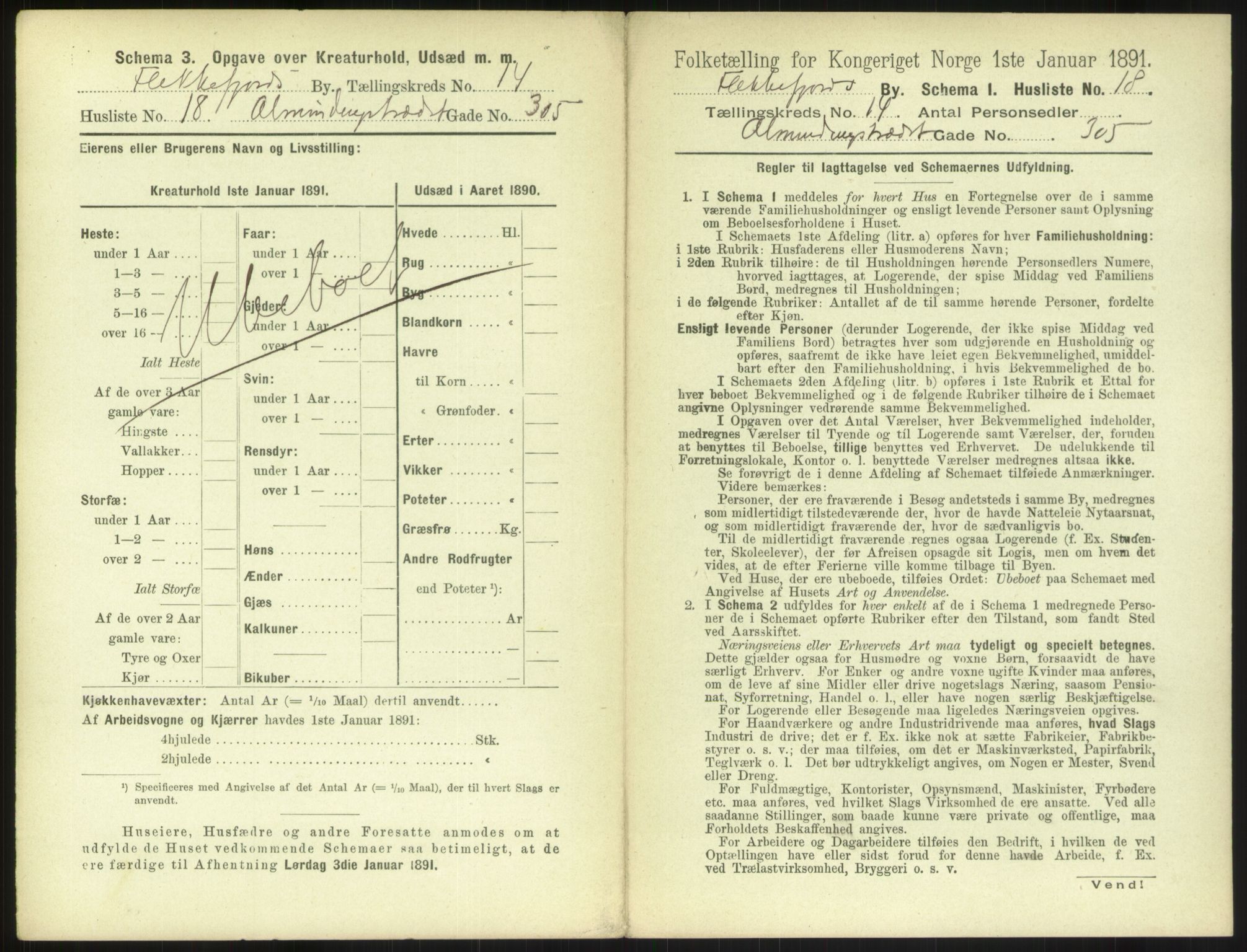 RA, 1891 census for 1004 Flekkefjord, 1891, p. 510