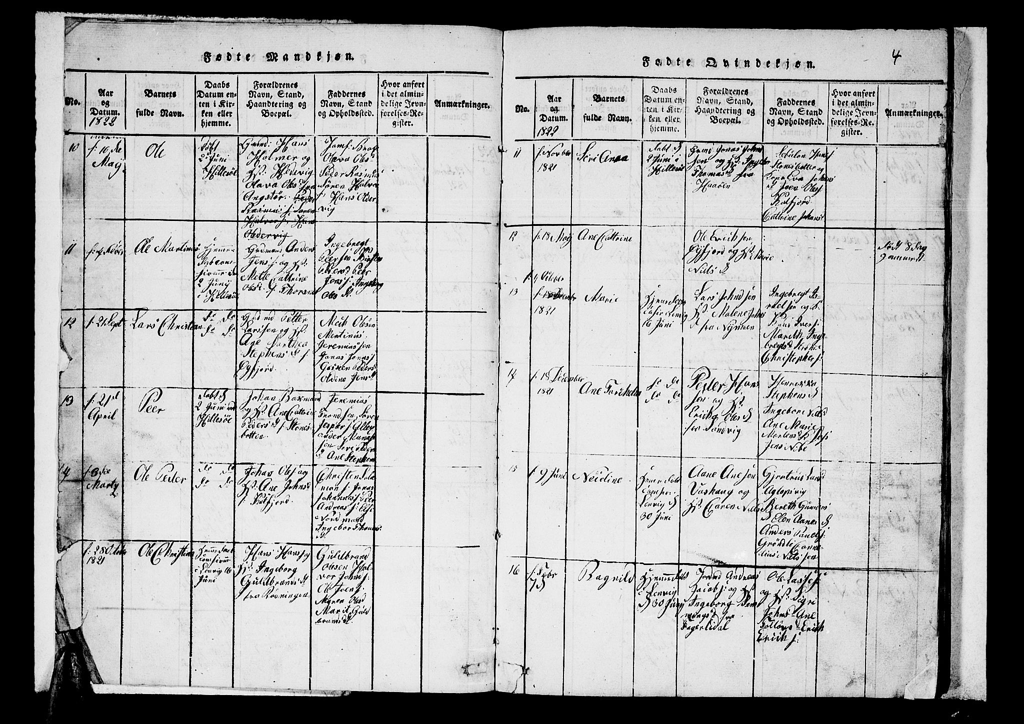 Lenvik sokneprestembete, SATØ/S-1310/H/Ha/Hab/L0001klokker: Parish register (copy) no. 1, 1822-1837, p. 4