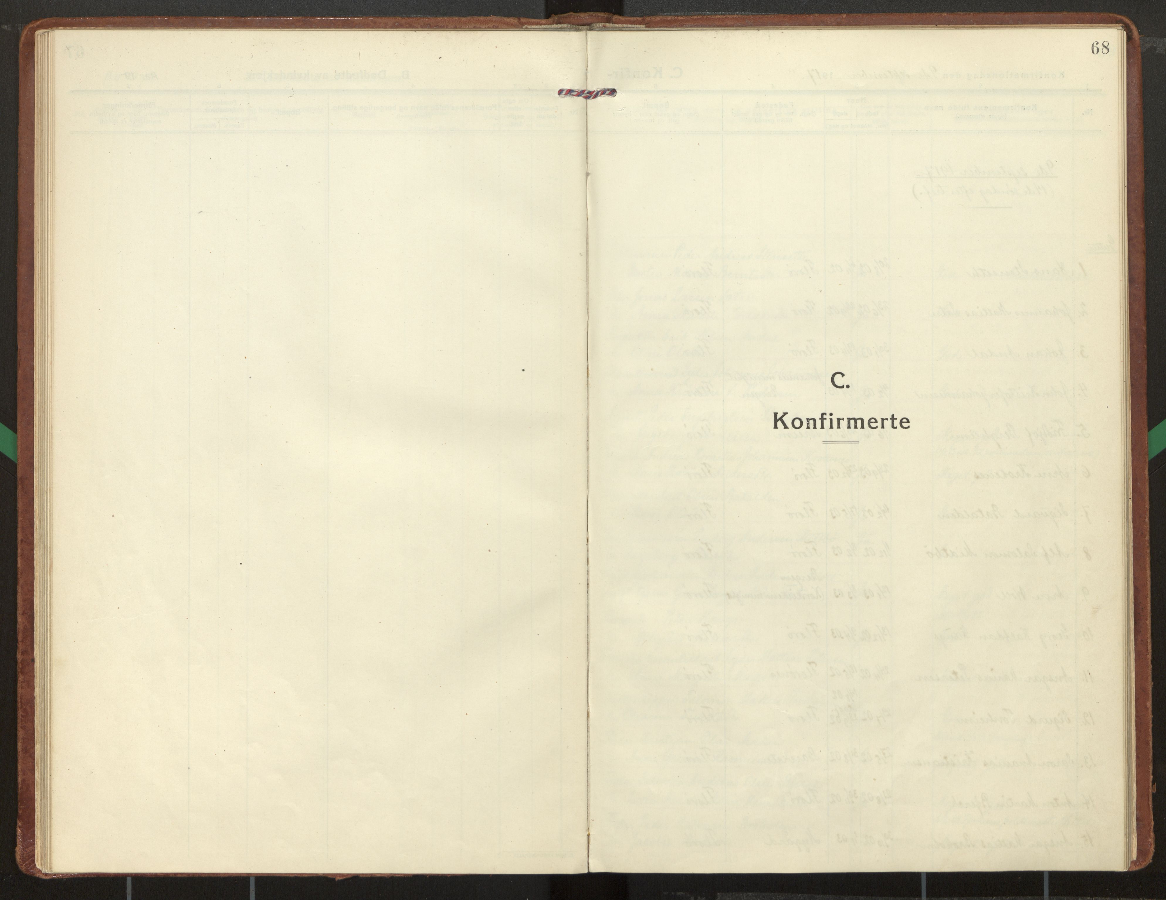 Kinn sokneprestembete, SAB/A-80801/H/Haa/Haac/L0003: Parish register (official) no. C 3, 1917-1934, p. 68