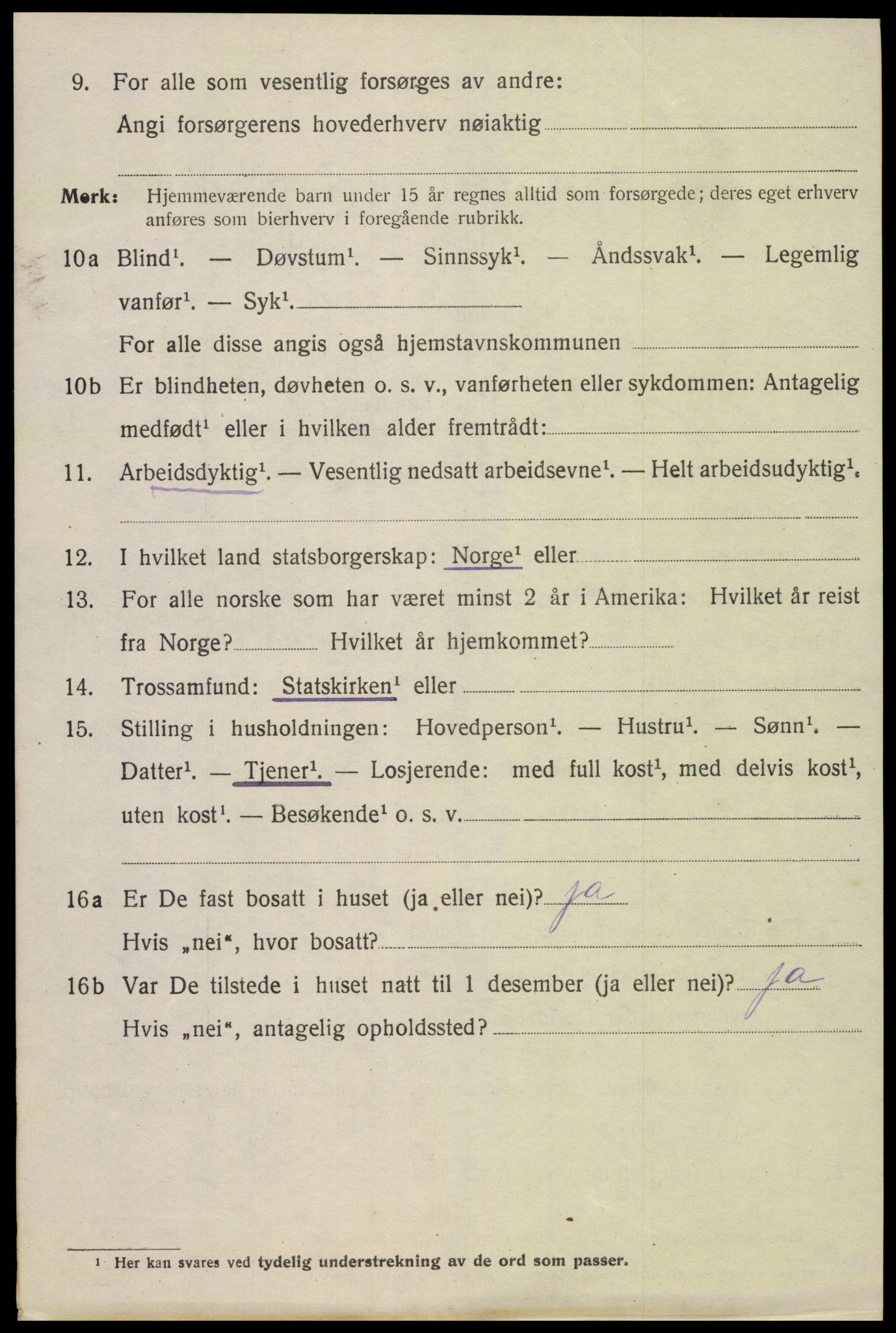 SAK, 1920 census for Mandal, 1920, p. 5860