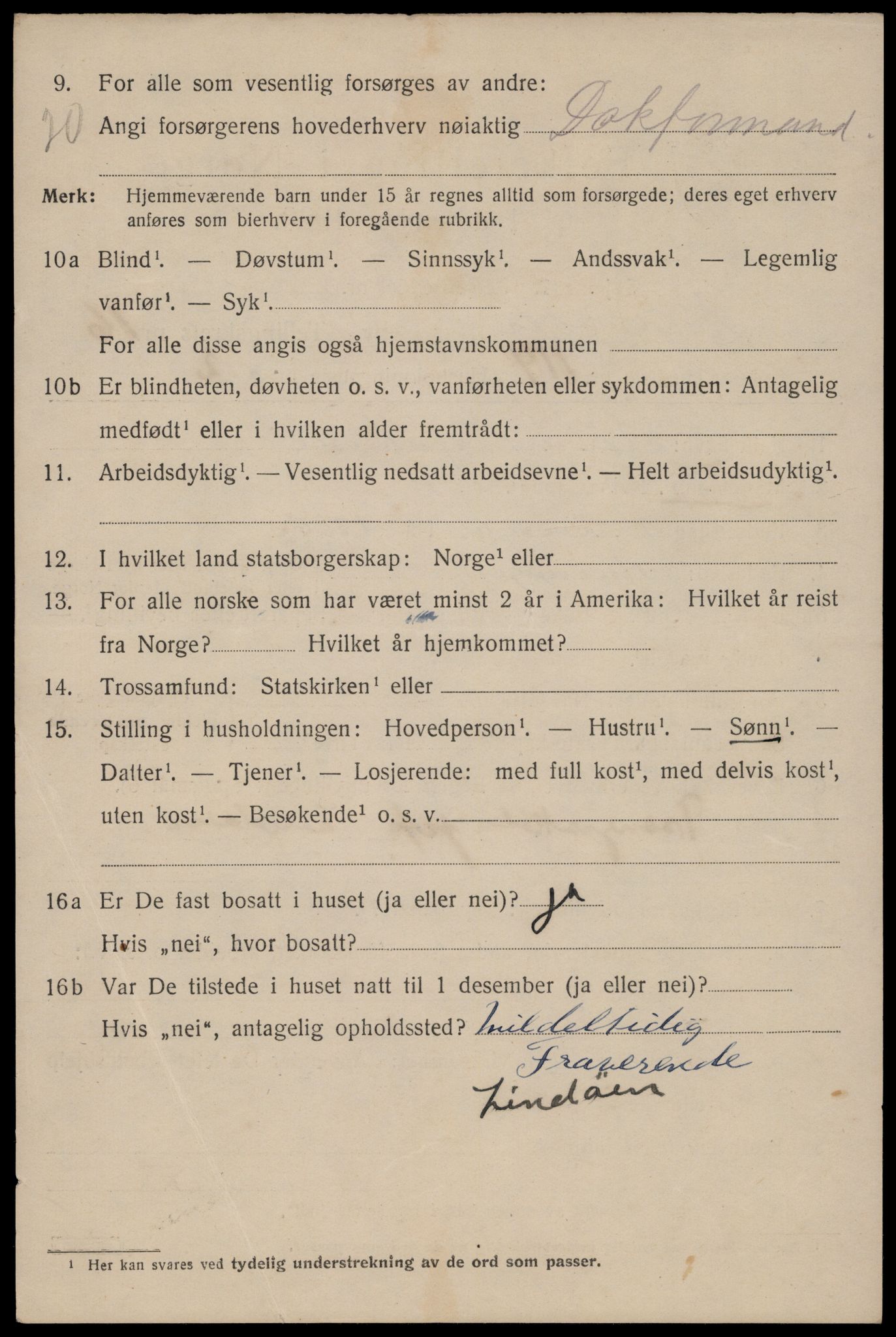 SAST, 1920 census for Stavanger, 1920, p. 65217