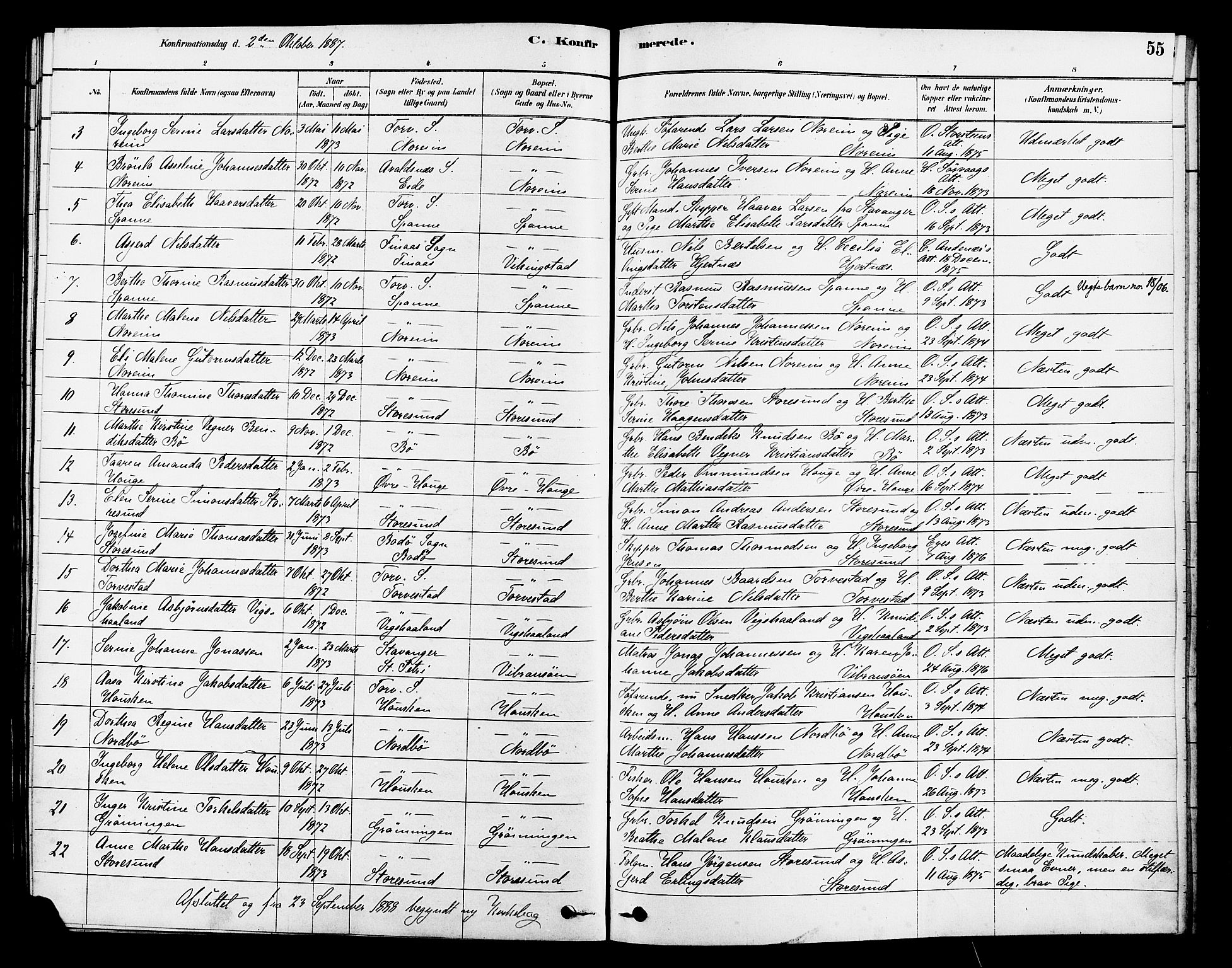 Torvastad sokneprestkontor, SAST/A -101857/H/Ha/Haa/L0014: Parish register (official) no. A 13, 1879-1888, p. 56