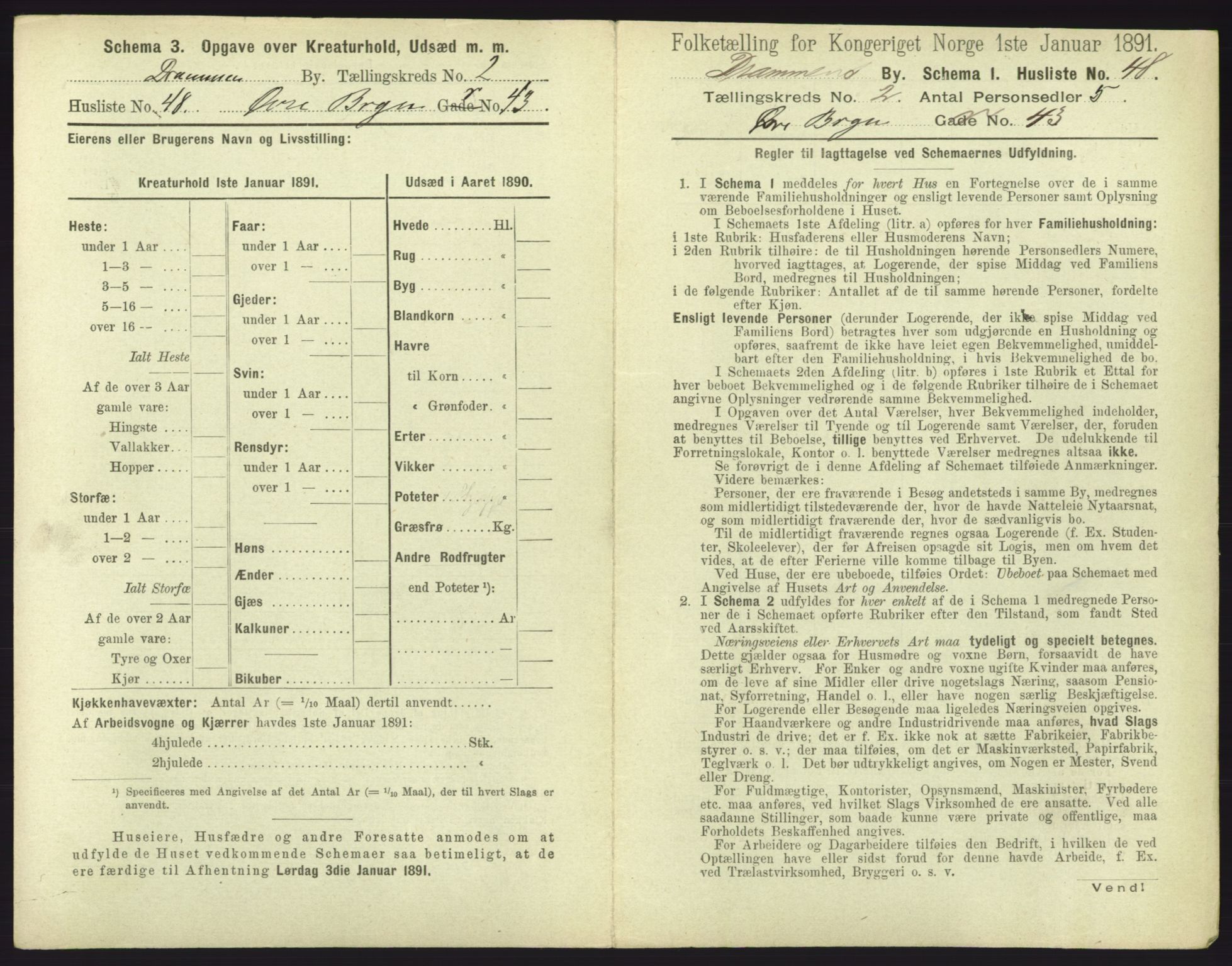 RA, 1891 census for 0602 Drammen, 1891, p. 297