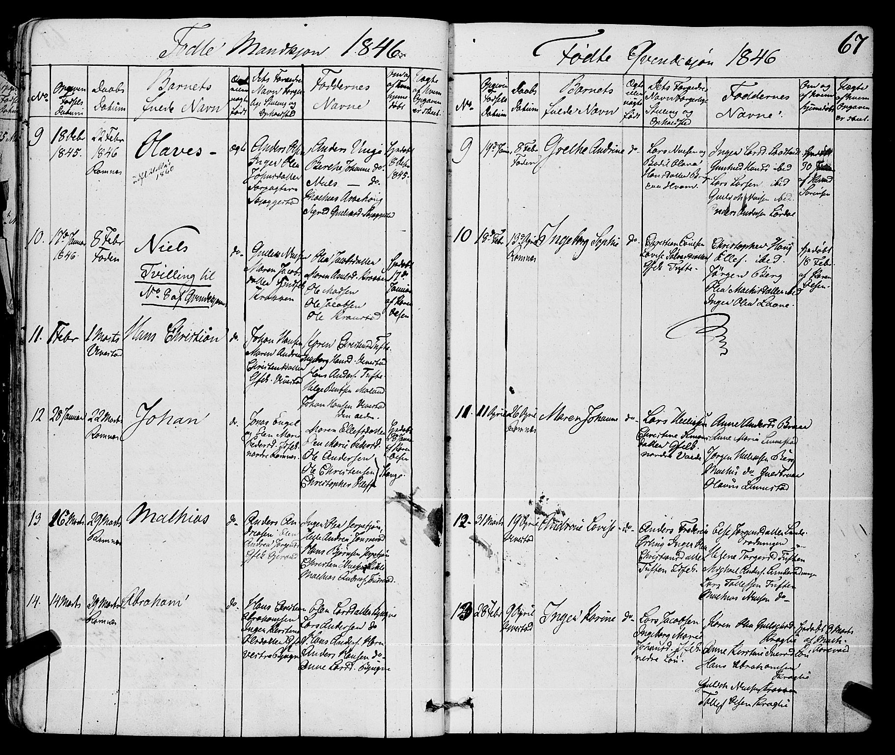 Ramnes kirkebøker, SAKO/A-314/F/Fa/L0005: Parish register (official) no. I 5, 1841-1861, p. 66-67