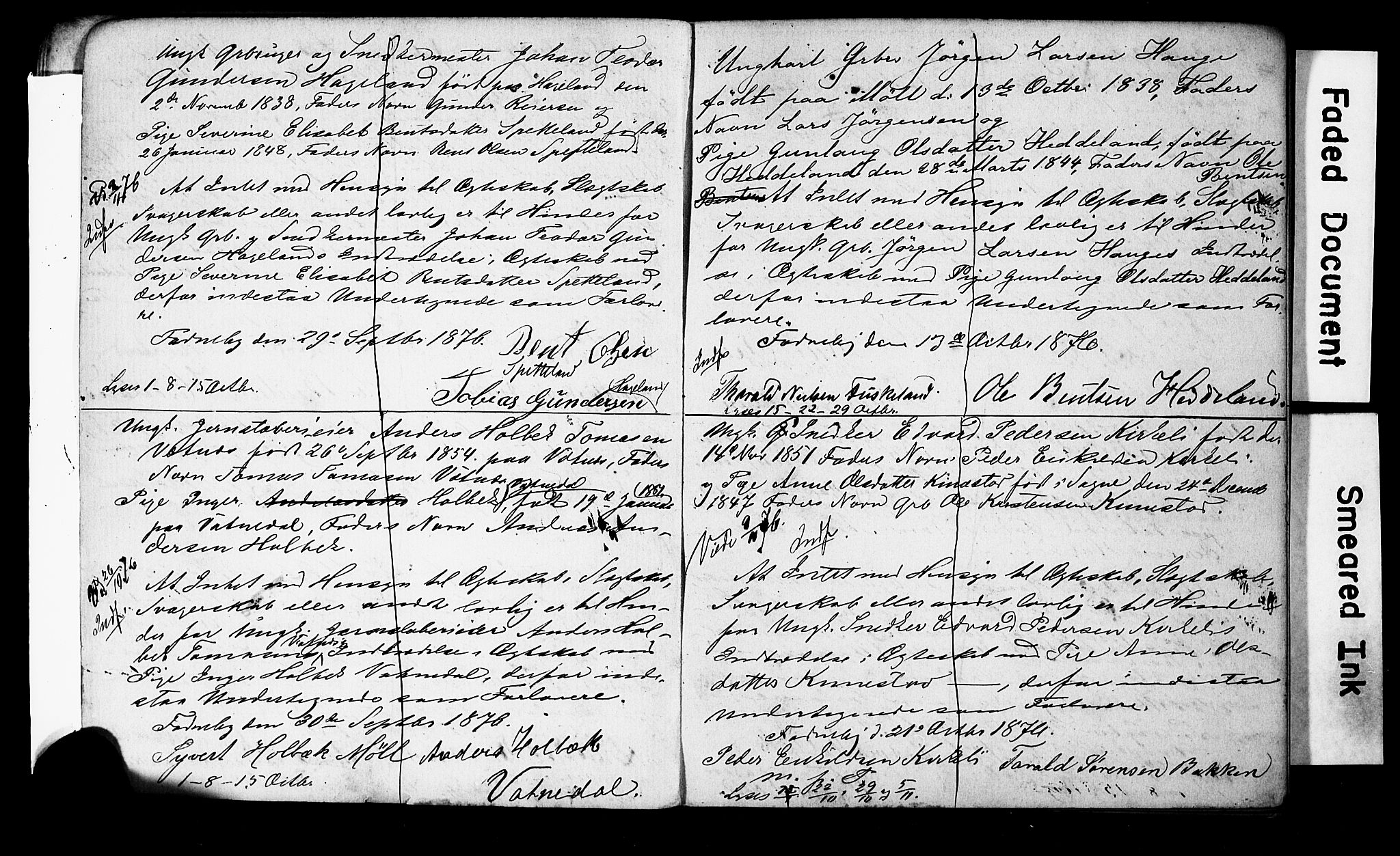 Holum sokneprestkontor, AV/SAK-1111-0022/F/Fe/L0003: Banns register no. II 5 3, 1875-1891, p. 11