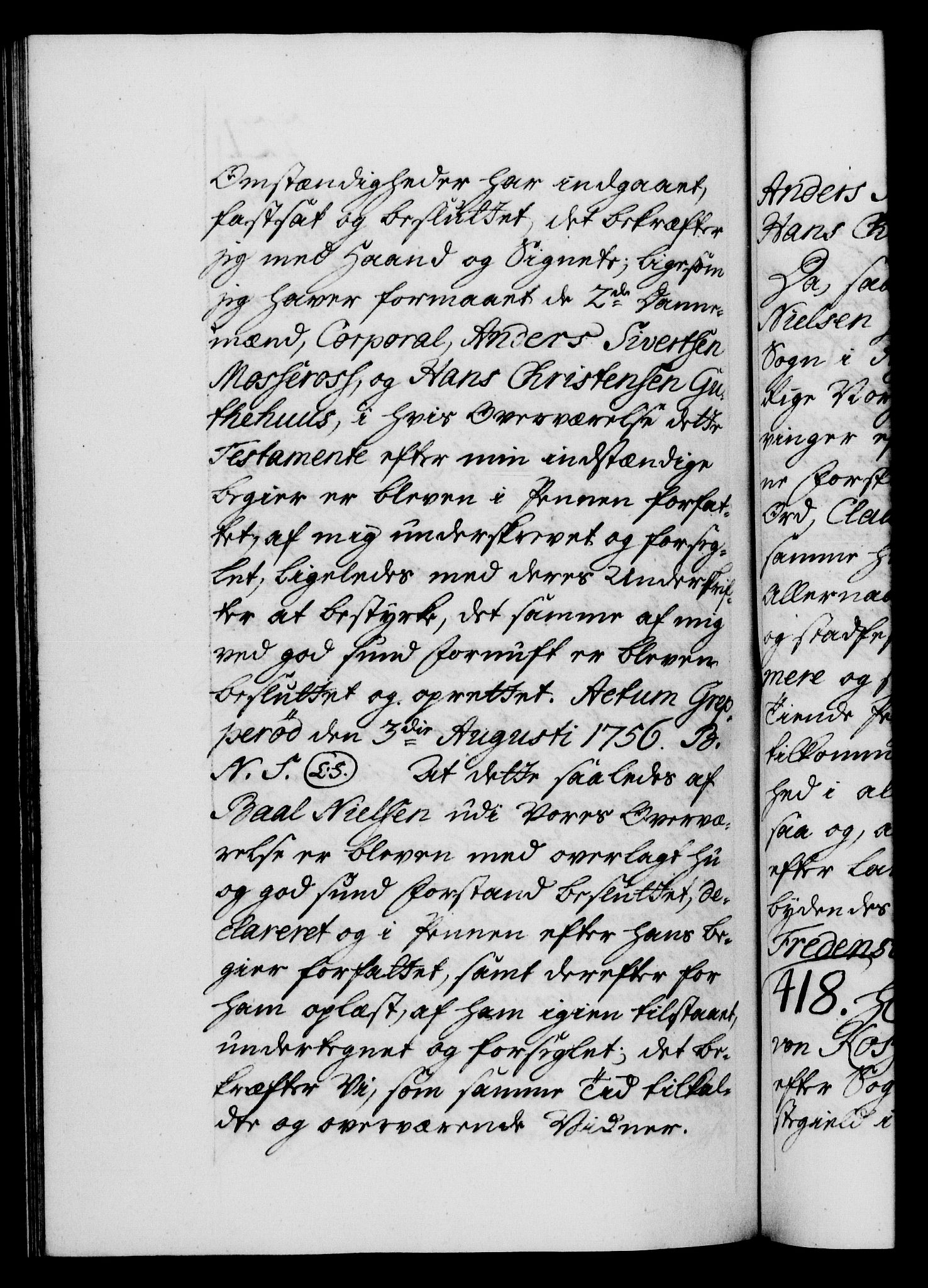 Danske Kanselli 1572-1799, AV/RA-EA-3023/F/Fc/Fca/Fcaa/L0039: Norske registre, 1755-1756, p. 721b