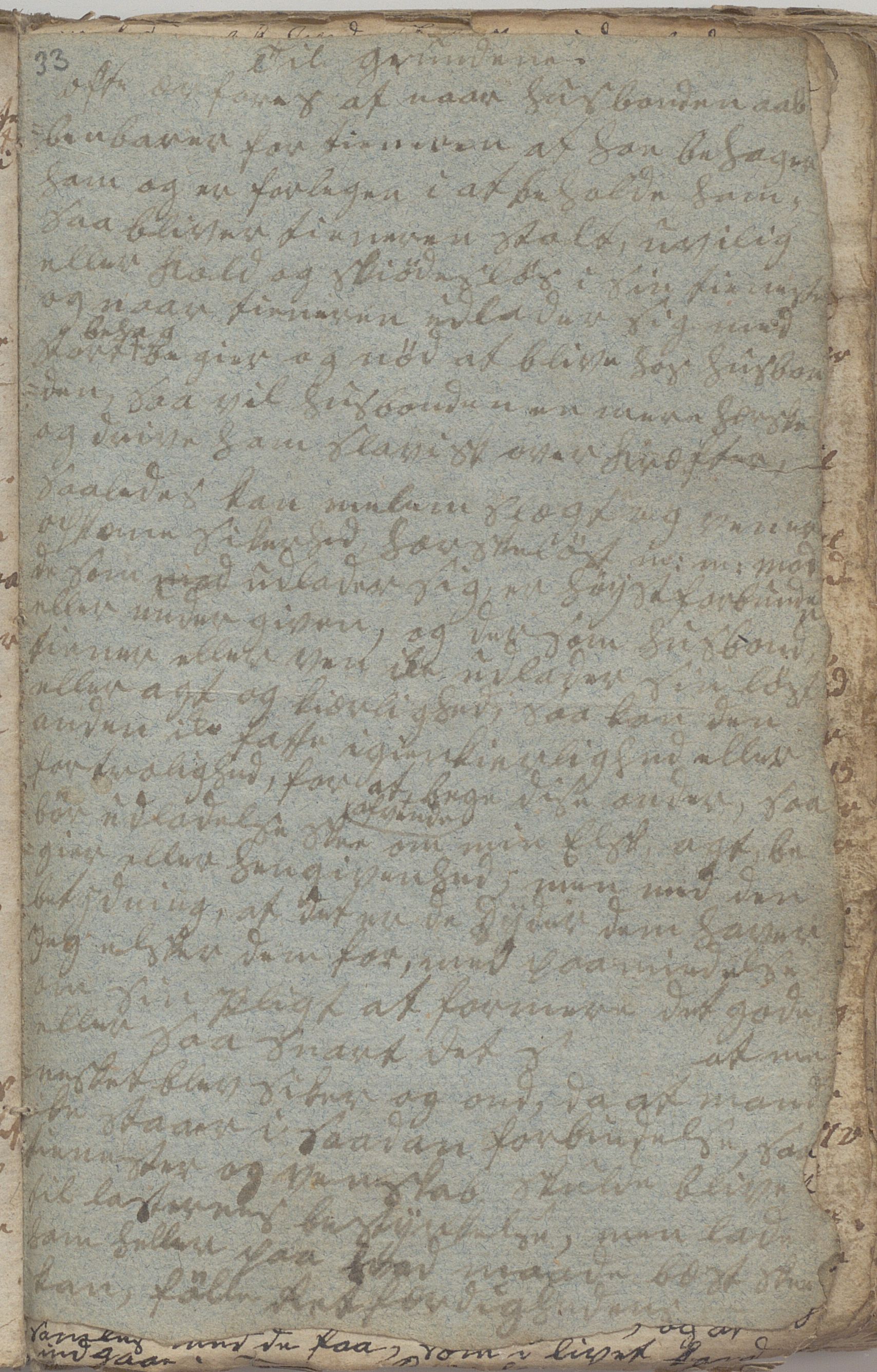 Heggtveitsamlingen, TMF/A-1007/H/L0046/0007: Brev, kopibøker, prekener, manus etc.  / "Fossem" - Kopibok. Sanger og brev, 1800-1802, p. 33