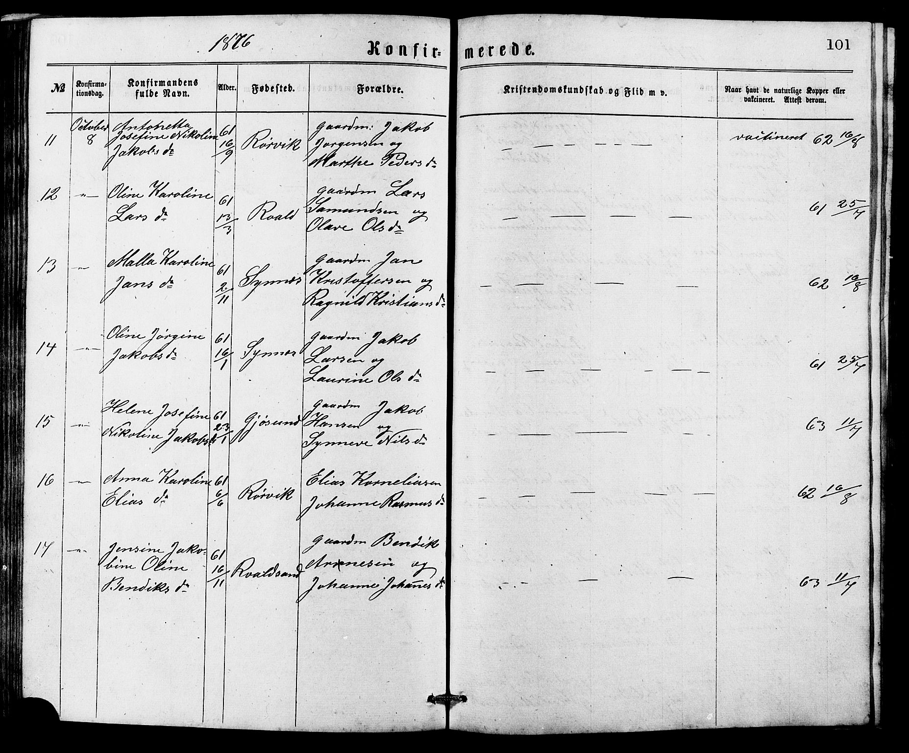 Ministerialprotokoller, klokkerbøker og fødselsregistre - Møre og Romsdal, AV/SAT-A-1454/537/L0521: Parish register (copy) no. 537C02, 1869-1888, p. 101