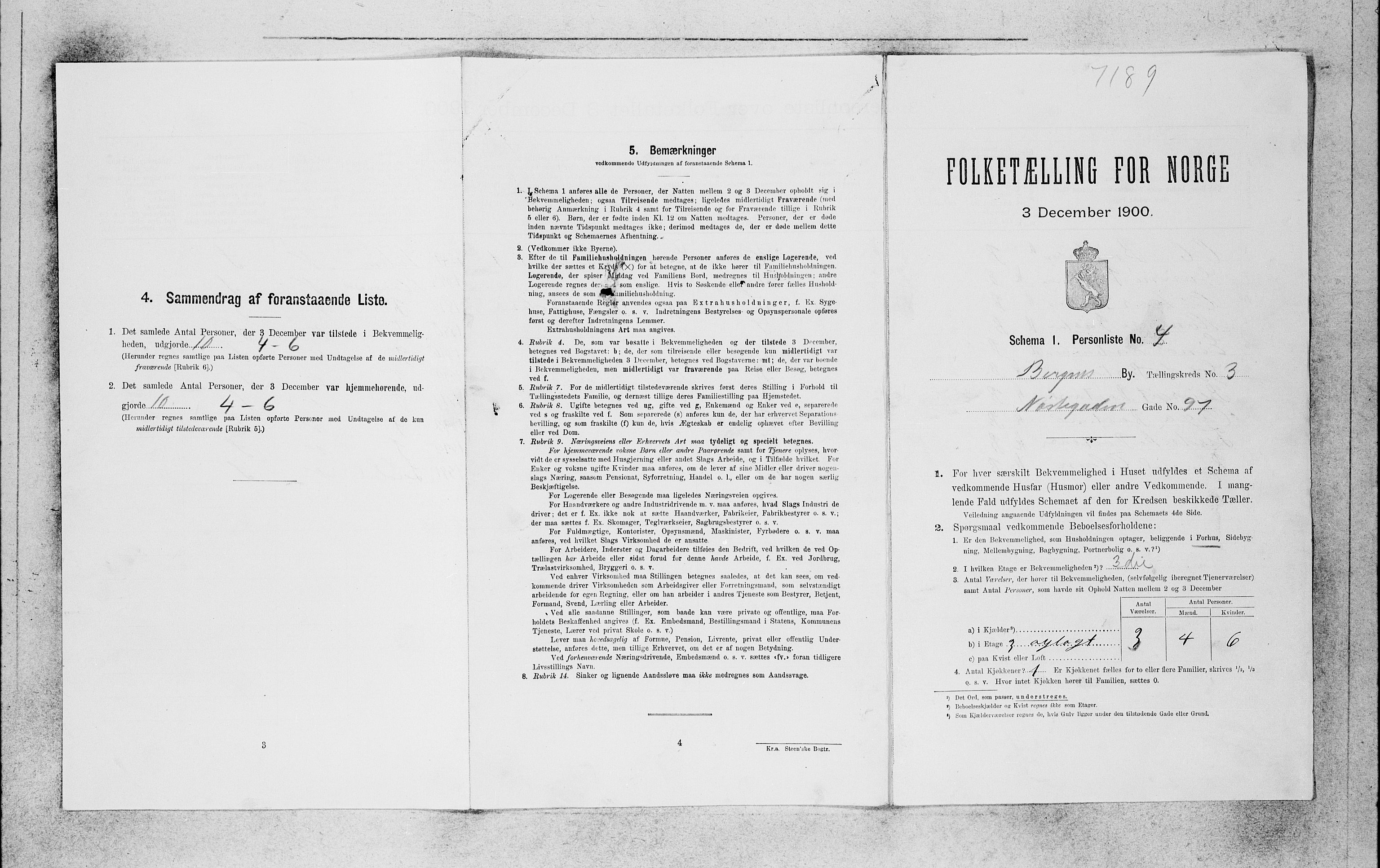 SAB, 1900 census for Bergen, 1900, p. 697