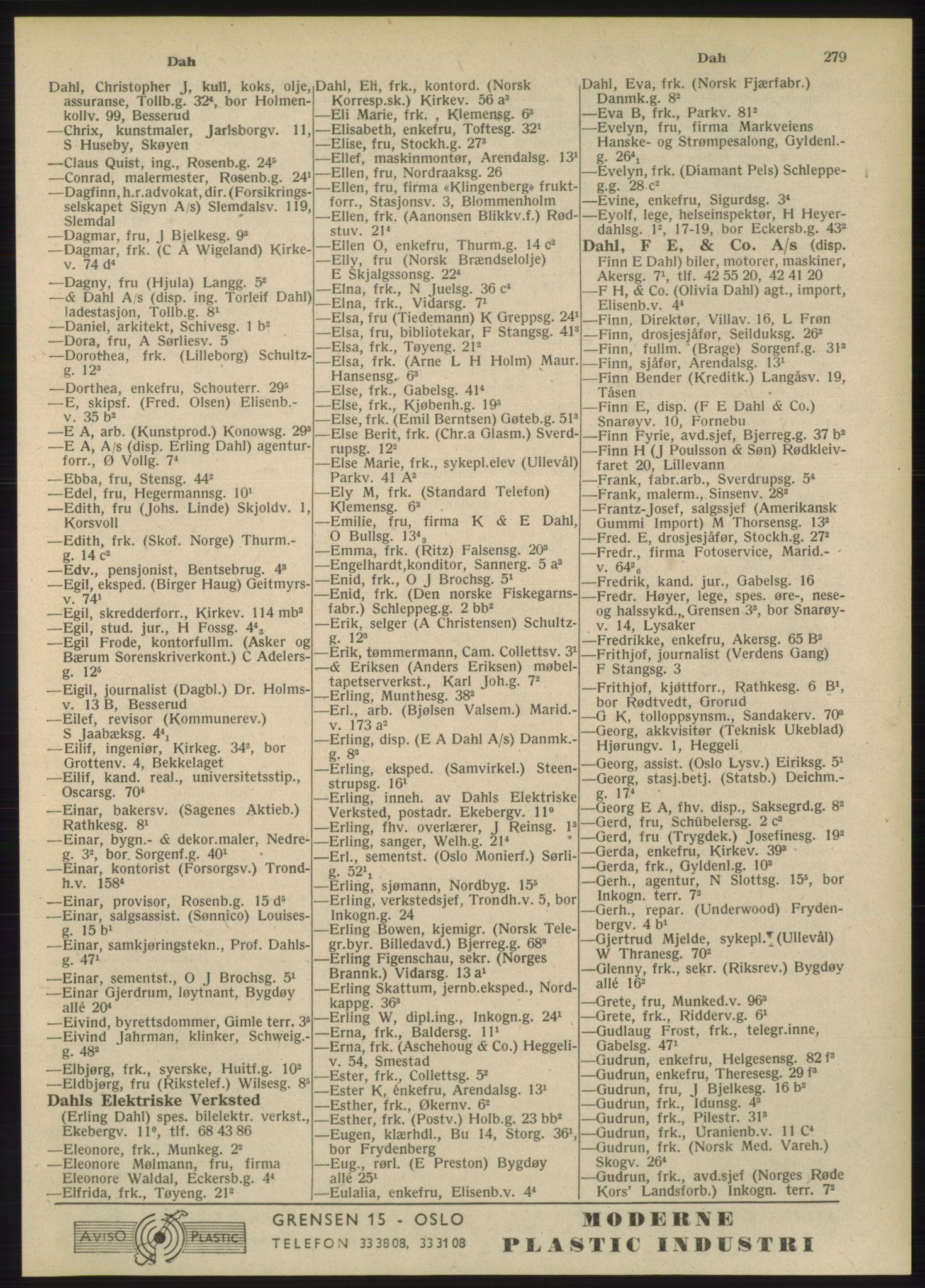 Kristiania/Oslo adressebok, PUBL/-, 1948, p. 279