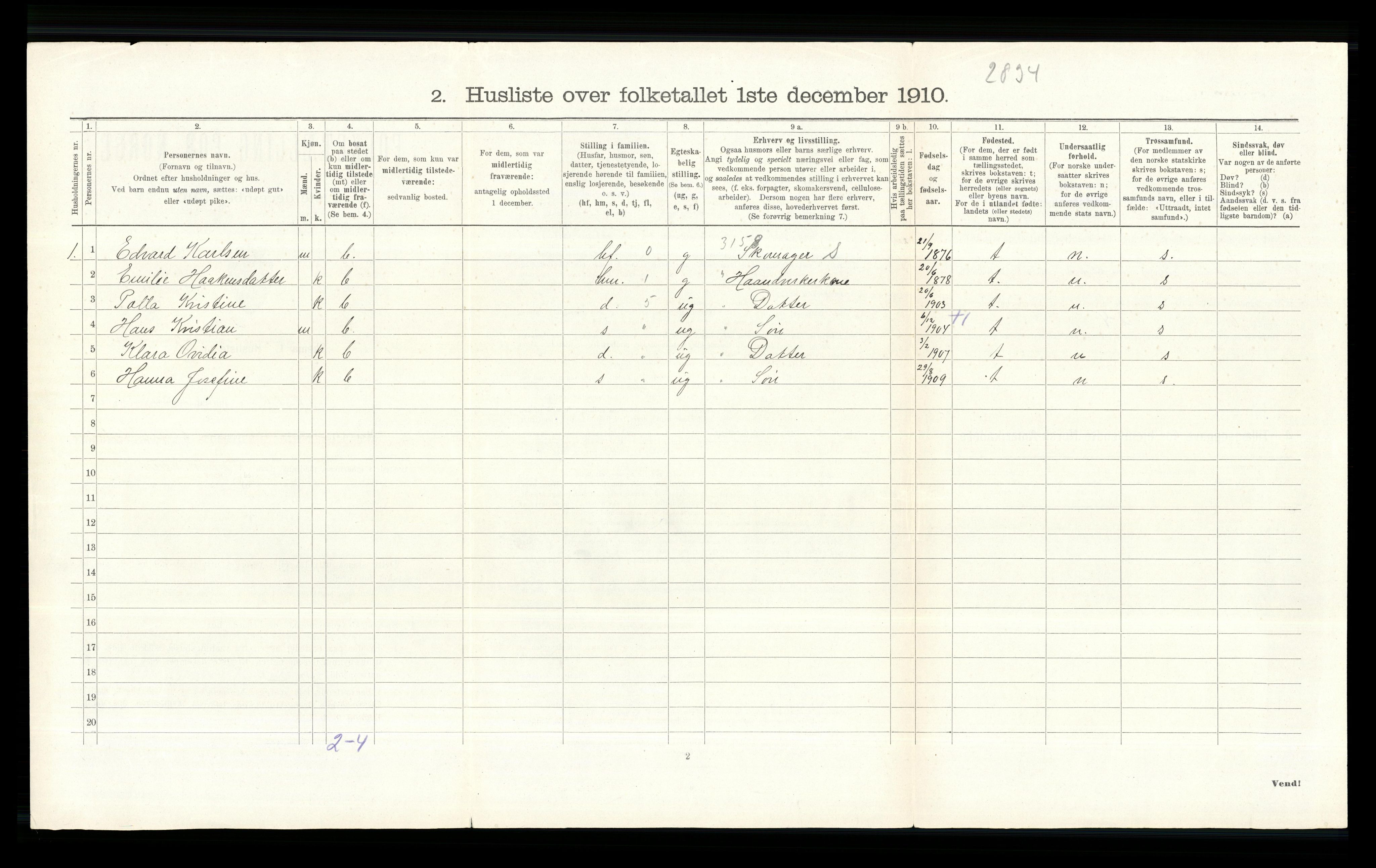 RA, 1910 census for Kolbu, 1910, p. 383