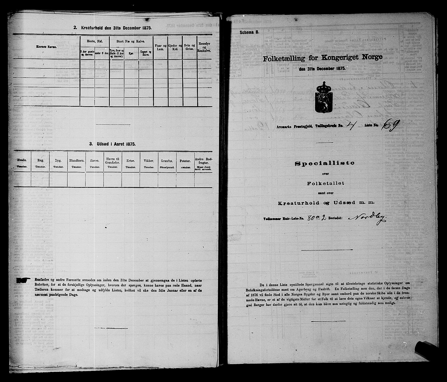 RA, 1875 census for 0118P Aremark, 1875, p. 640