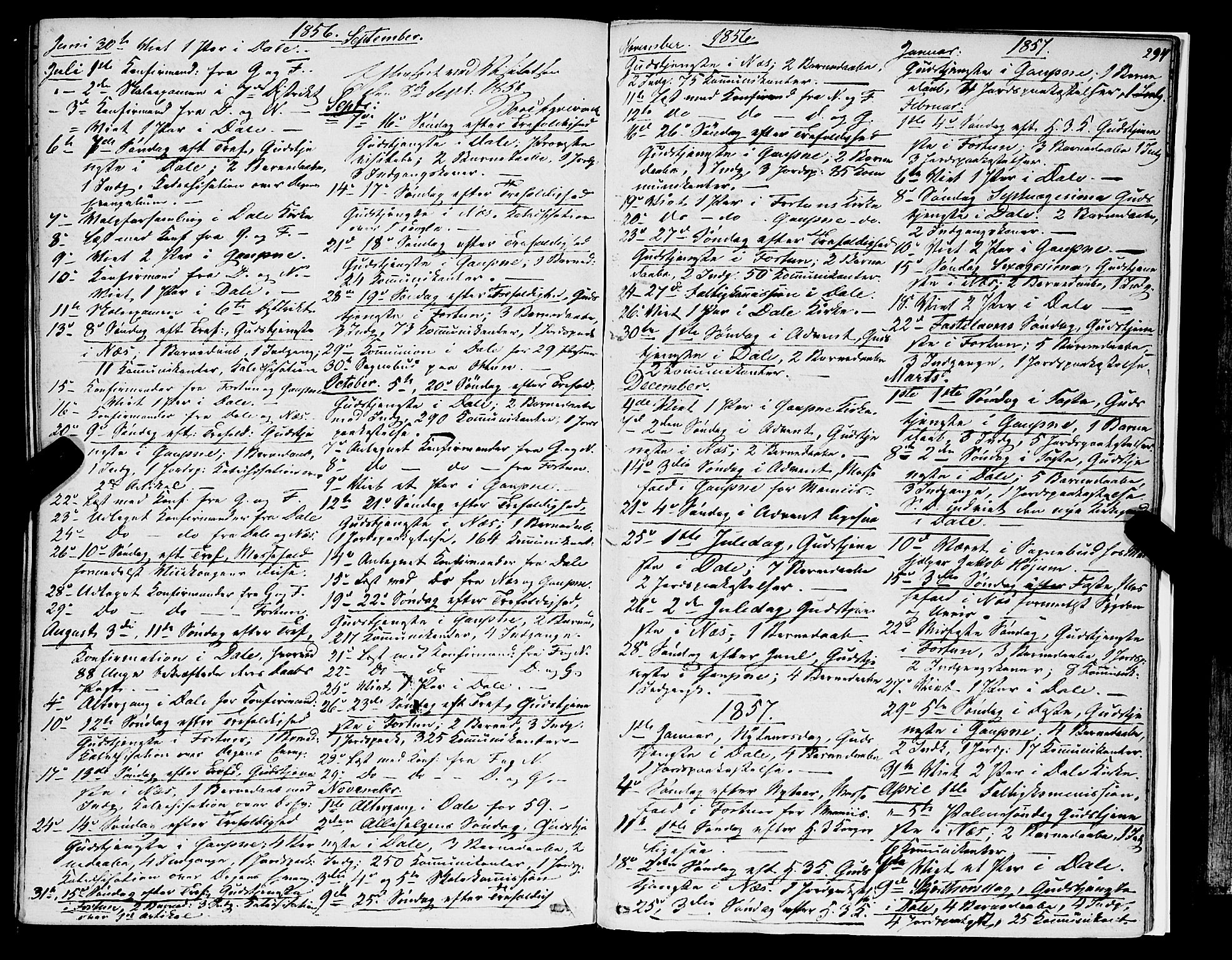 Luster sokneprestembete, AV/SAB-A-81101/H/Haa/Haaa/L0007: Parish register (official) no. A 7, 1849-1859, p. 294