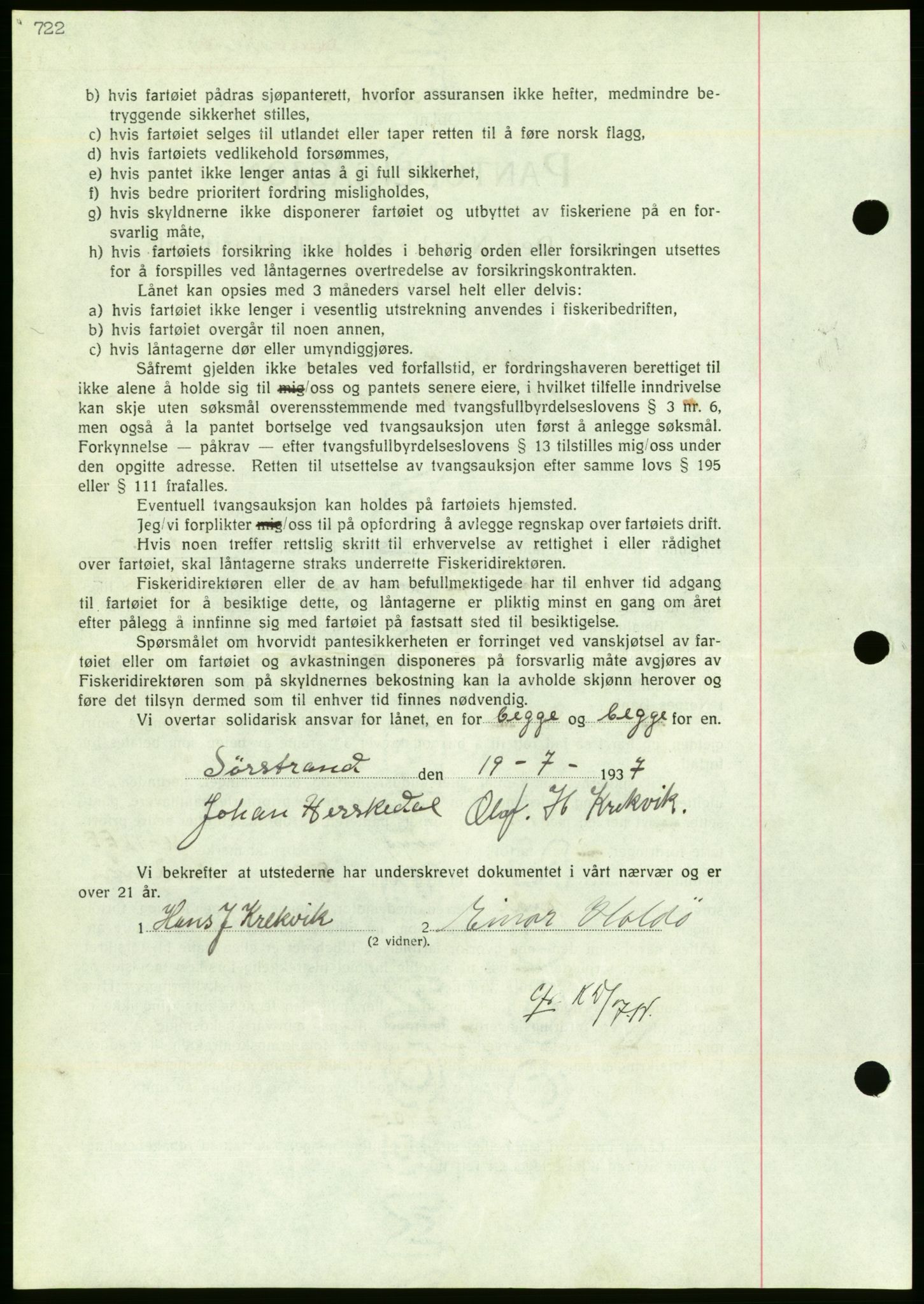 Nordmøre sorenskriveri, AV/SAT-A-4132/1/2/2Ca/L0091: Mortgage book no. B81, 1937-1937, Diary no: : 1890/1937