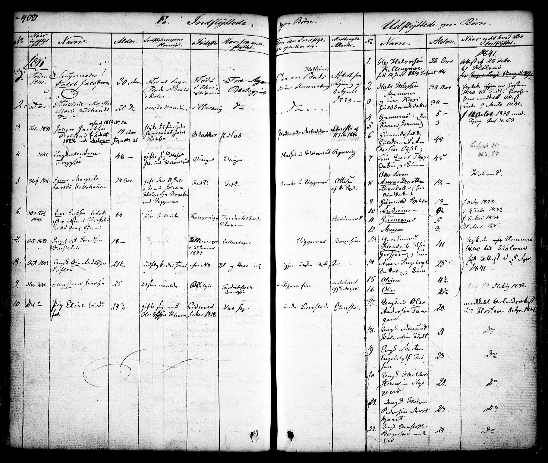Aurskog prestekontor Kirkebøker, SAO/A-10304a/F/Fa/L0006: Parish register (official) no. I 6, 1829-1853, p. 403