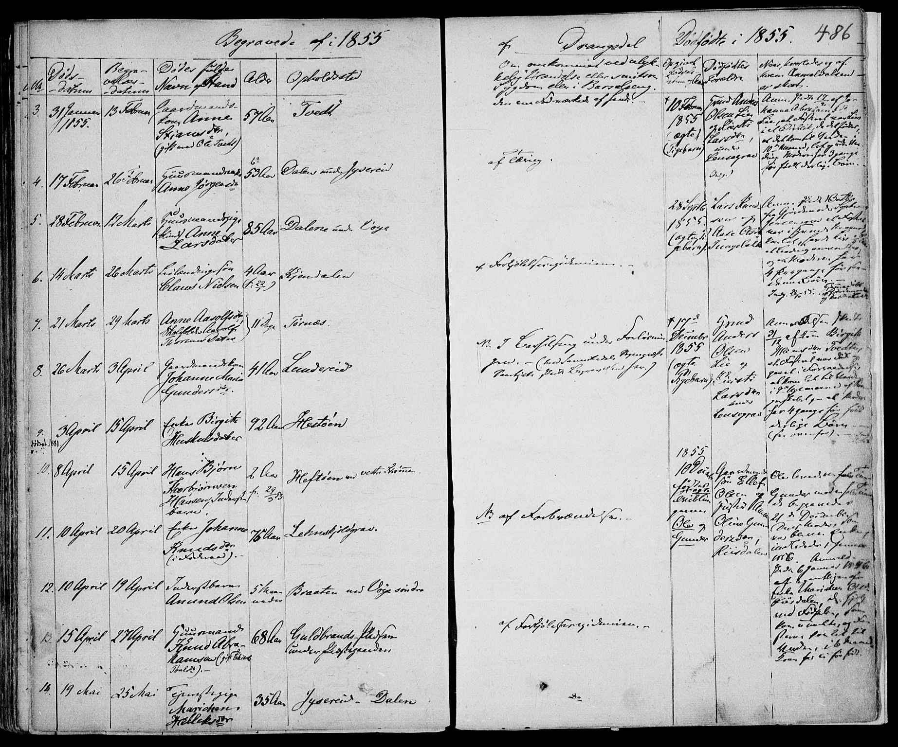 Drangedal kirkebøker, SAKO/A-258/F/Fa/L0007a: Parish register (official) no. 7a, 1837-1856, p. 486