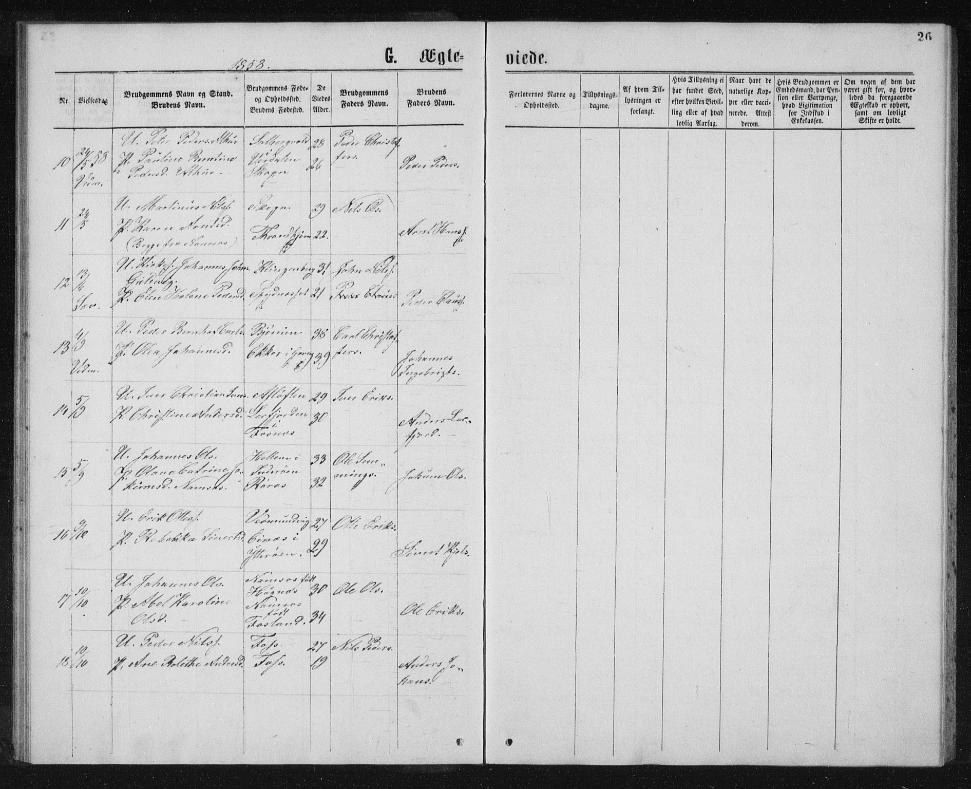 Ministerialprotokoller, klokkerbøker og fødselsregistre - Nord-Trøndelag, SAT/A-1458/768/L0568: Parish register (official) no. 768A03, 1836-1865, p. 26