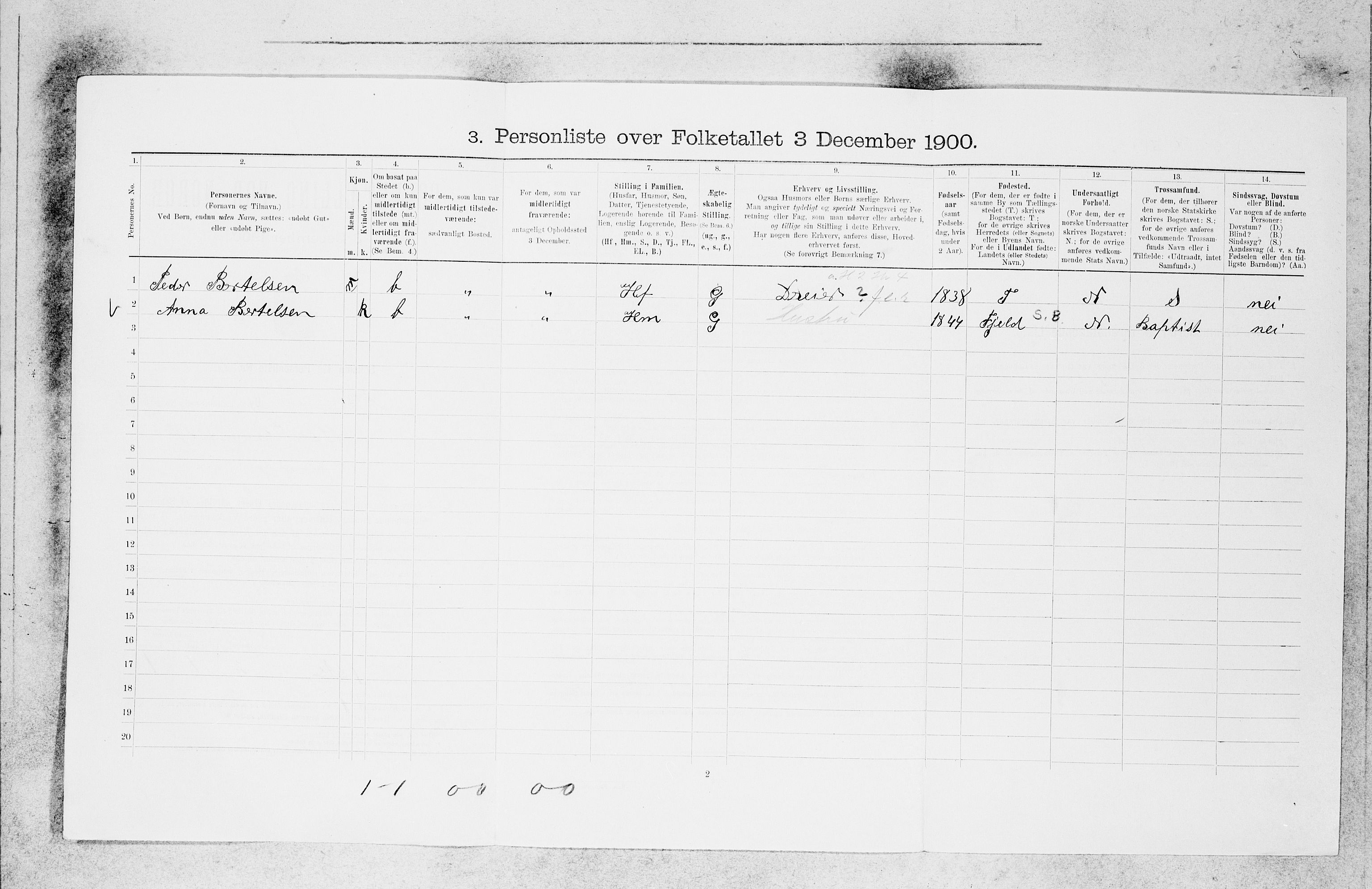 SAB, 1900 census for Bergen, 1900, p. 24959