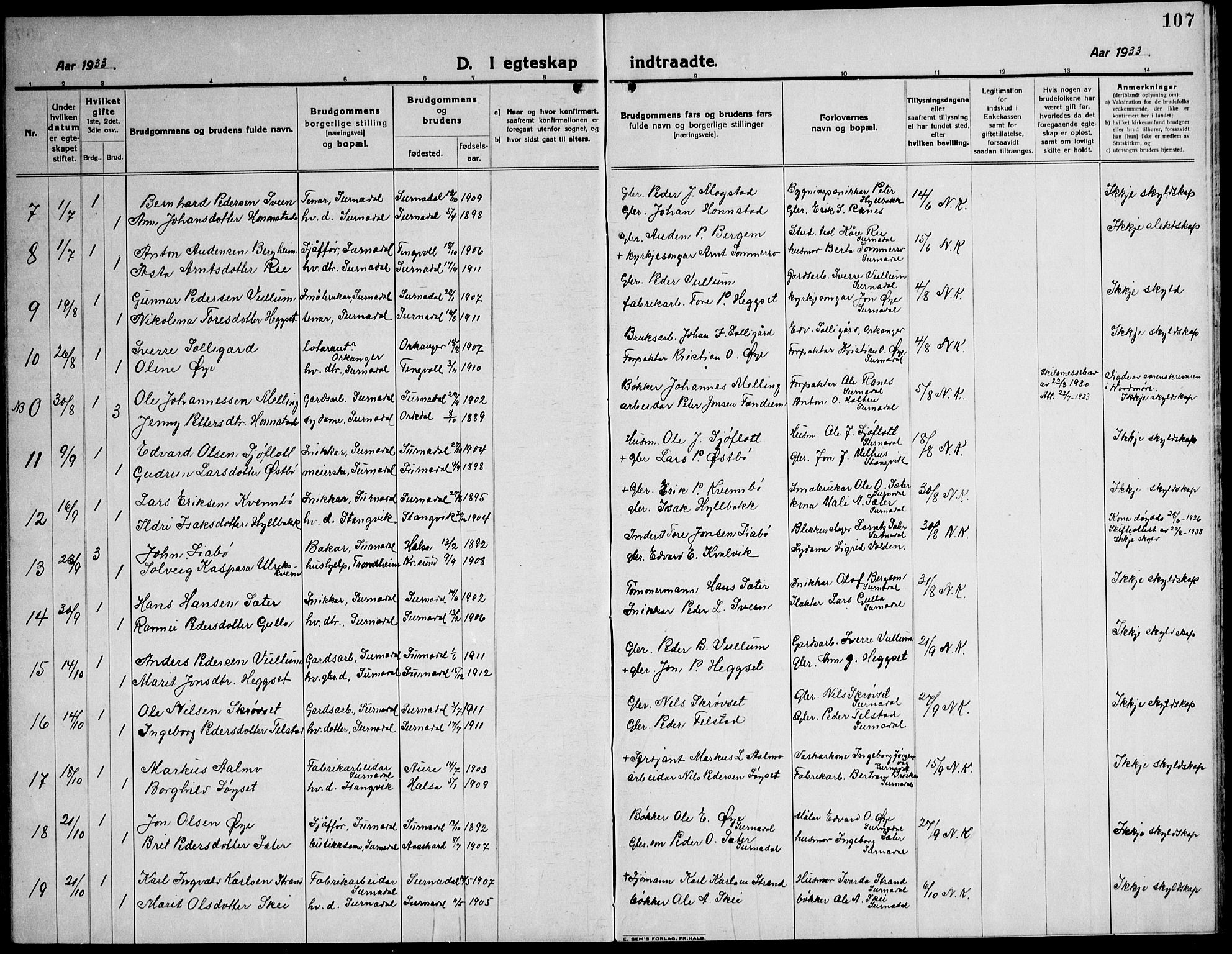 Ministerialprotokoller, klokkerbøker og fødselsregistre - Møre og Romsdal, AV/SAT-A-1454/596/L1060: Parish register (copy) no. 596C03, 1923-1944, p. 107