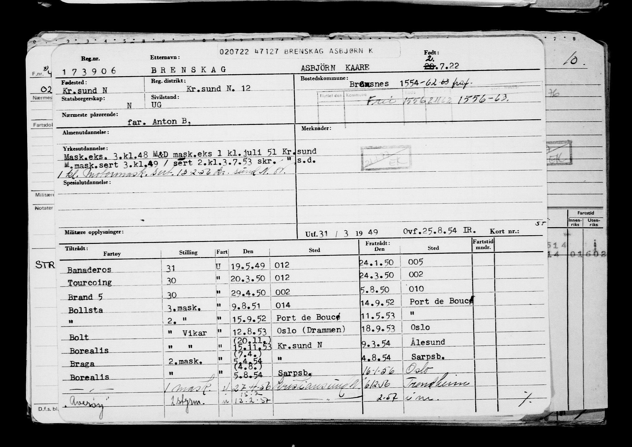 Direktoratet for sjømenn, AV/RA-S-3545/G/Gb/L0208: Hovedkort, 1922, p. 203