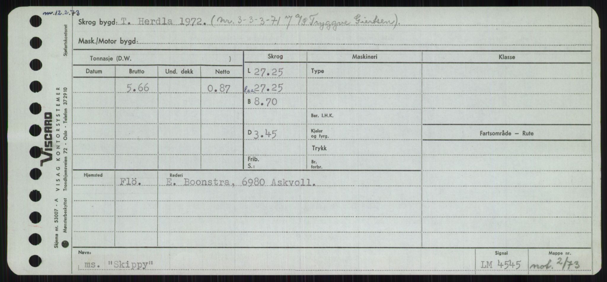 Sjøfartsdirektoratet med forløpere, Skipsmålingen, AV/RA-S-1627/H/Ha/L0005/0001: Fartøy, S-Sven / Fartøy, S-Skji, p. 695