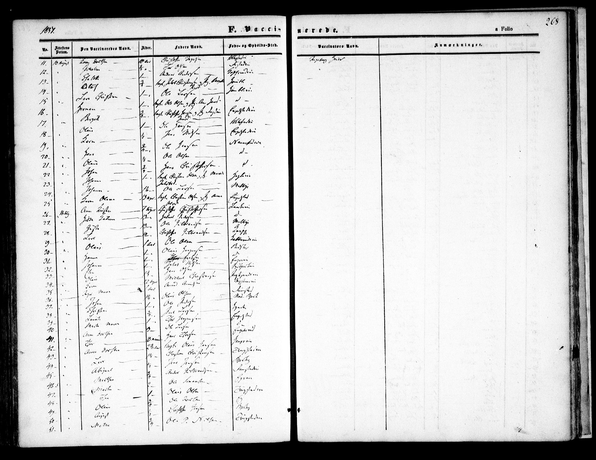 Nannestad prestekontor Kirkebøker, AV/SAO-A-10414a/F/Fa/L0011: Parish register (official) no. I 11, 1850-1859, p. 268