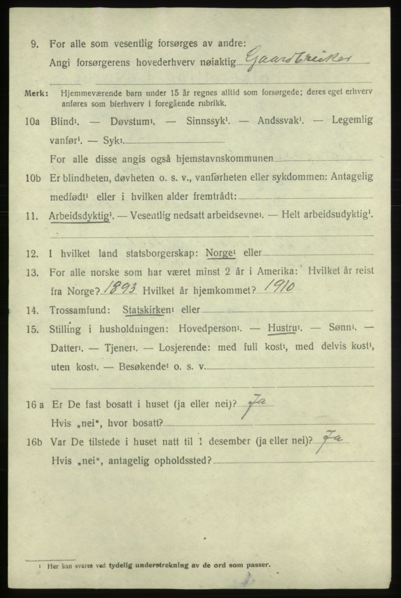 SAB, 1920 census for Valestrand, 1920, p. 818