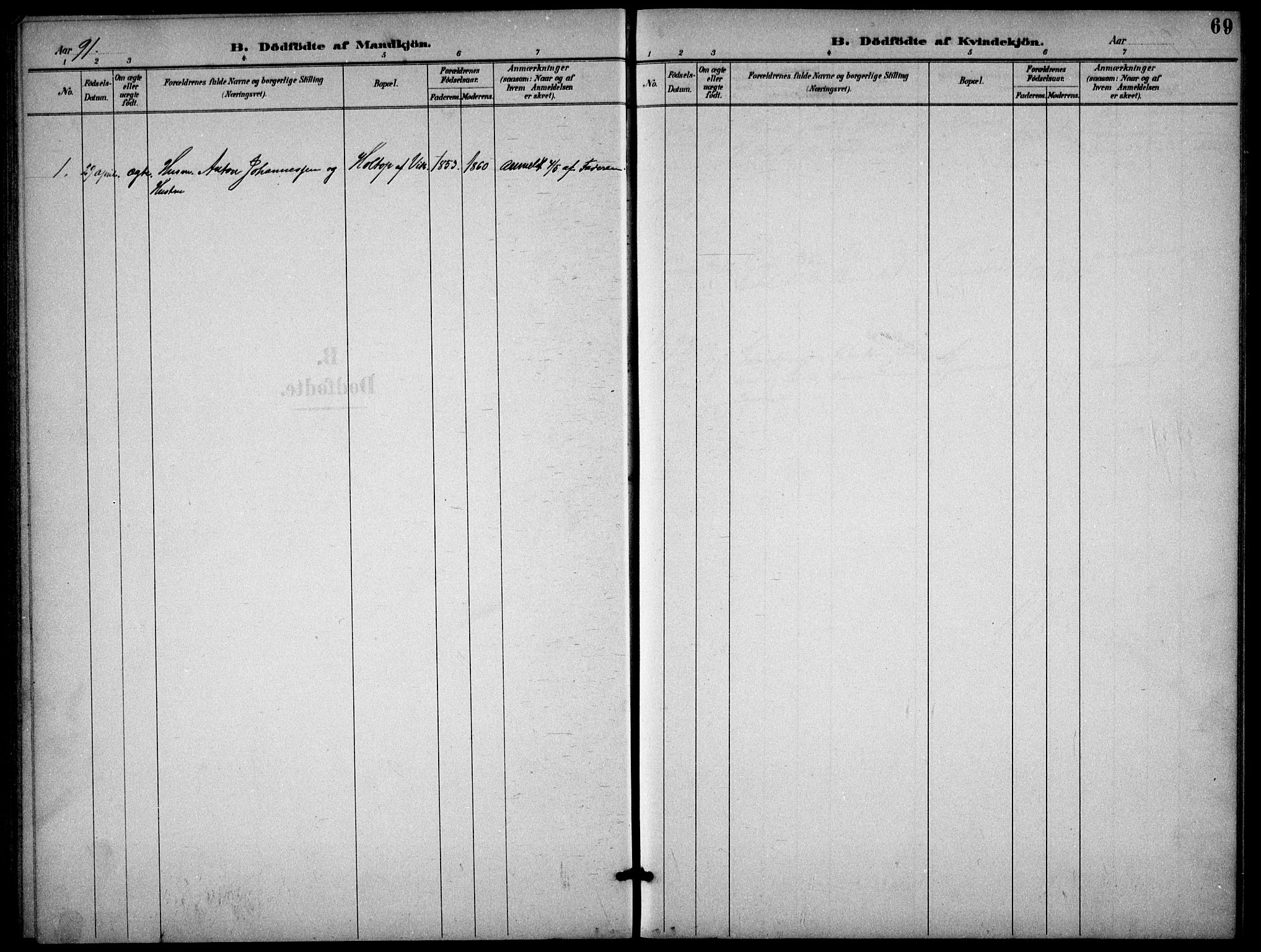 Enebakk prestekontor Kirkebøker, AV/SAO-A-10171c/G/Gb/L0002: Parish register (copy) no. II 2, 1891-1903, p. 69