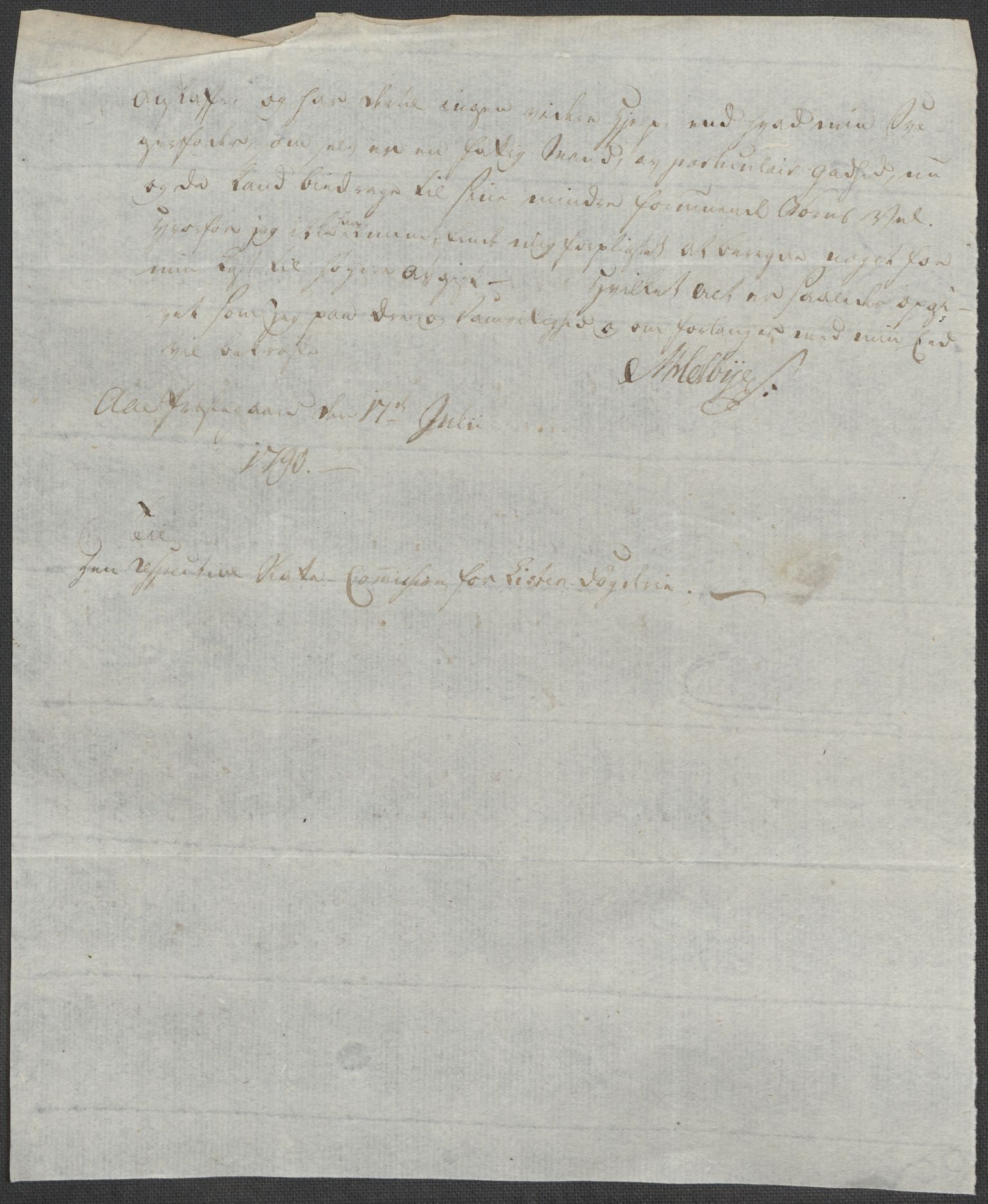 Rentekammeret inntil 1814, Reviderte regnskaper, Mindre regnskaper, AV/RA-EA-4068/Rf/Rfe/L0021: Larvik grevskap, Lista fogderi, 1789, p. 238