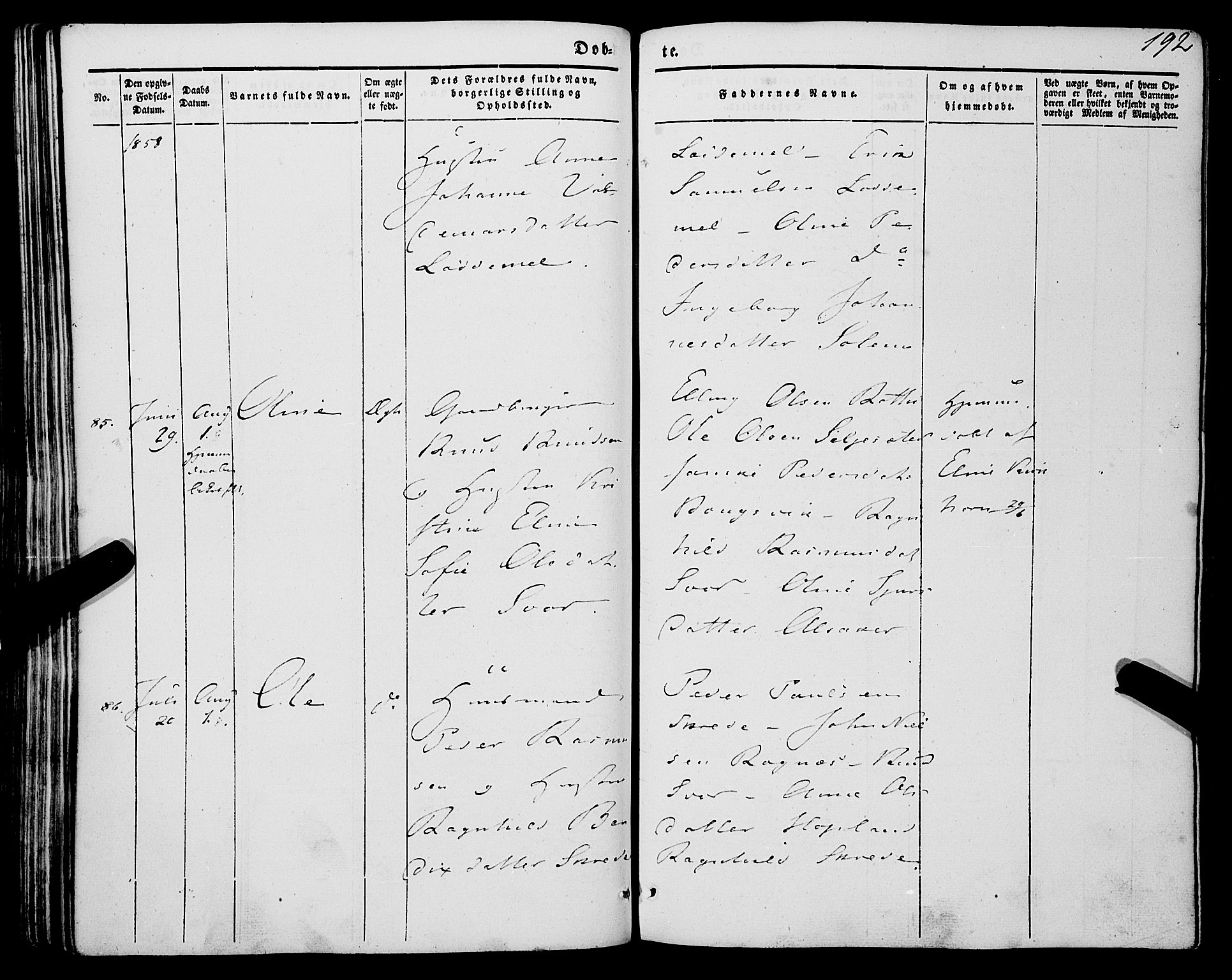 Eid sokneprestembete, AV/SAB-A-82301/H/Haa/Haaa/L0007: Parish register (official) no. A 7, 1844-1858, p. 192