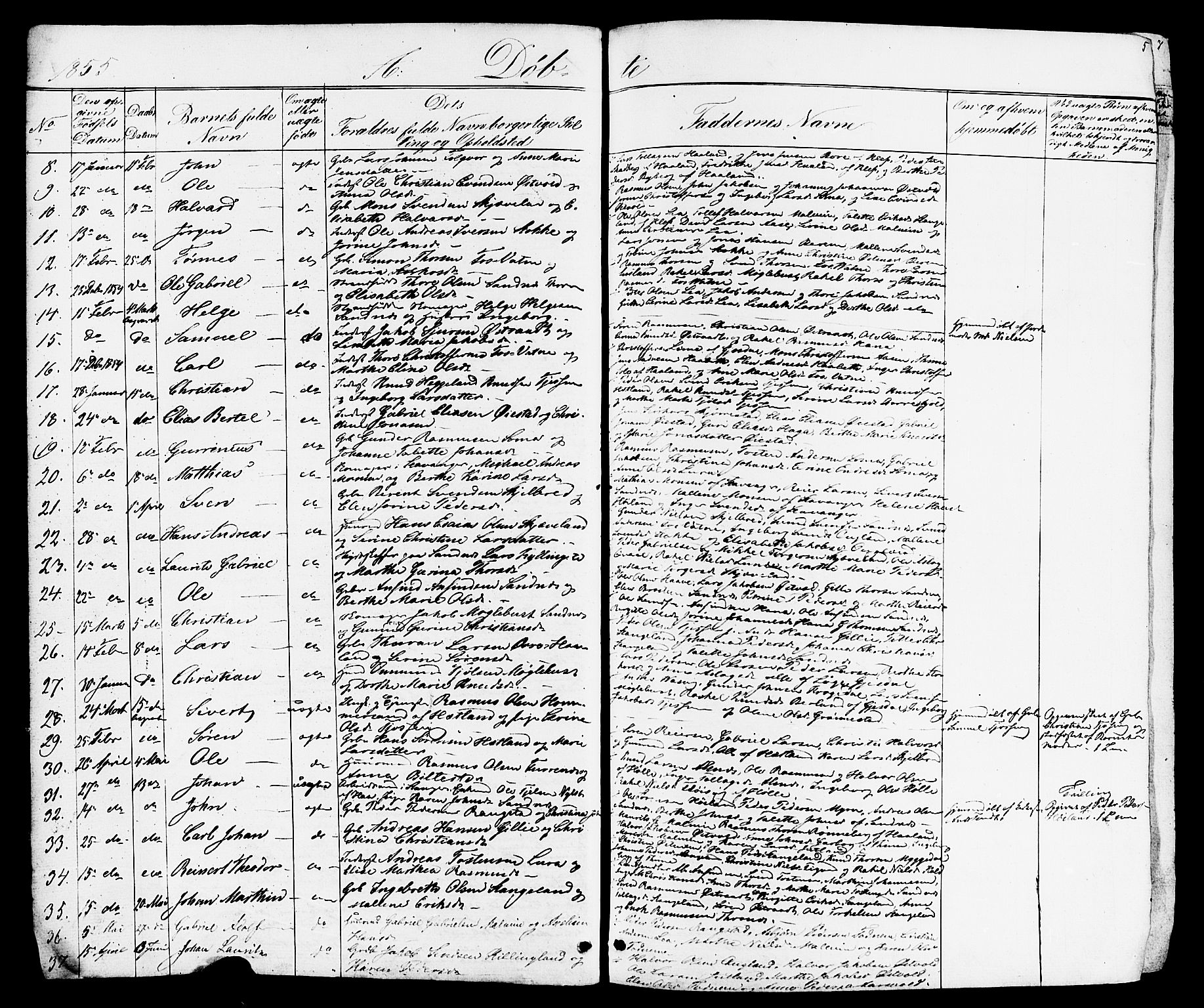 Høyland sokneprestkontor, SAST/A-101799/001/30BB/L0001: Parish register (copy) no. B 1, 1854-1873, p. 5