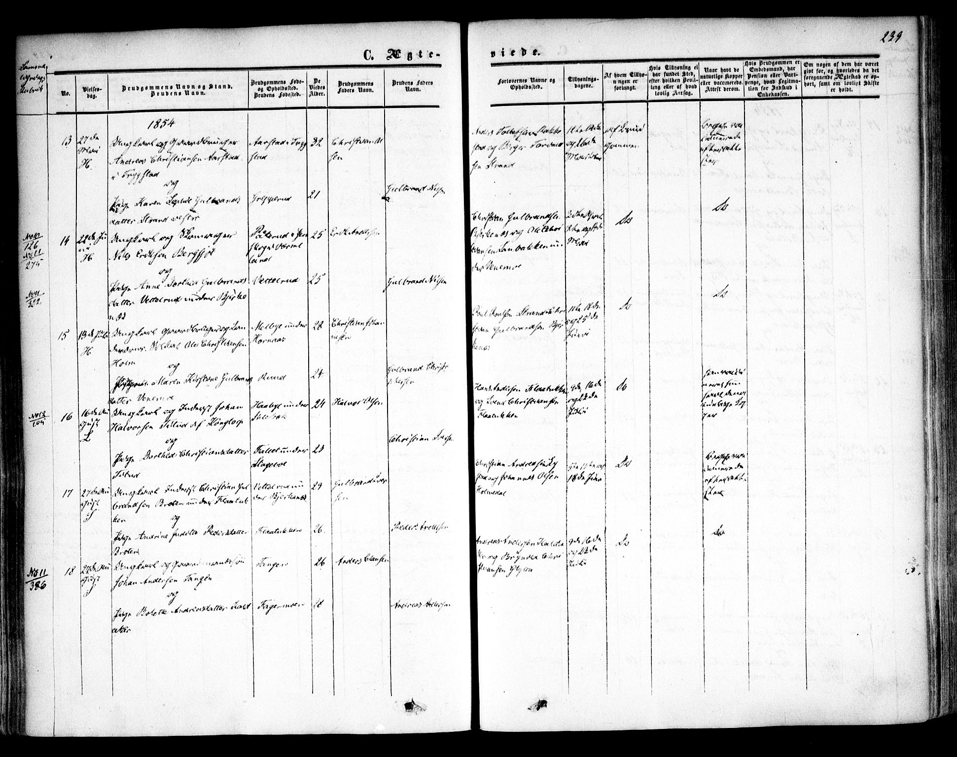 Høland prestekontor Kirkebøker, AV/SAO-A-10346a/F/Fa/L0010: Parish register (official) no. I 10, 1854-1861, p. 239