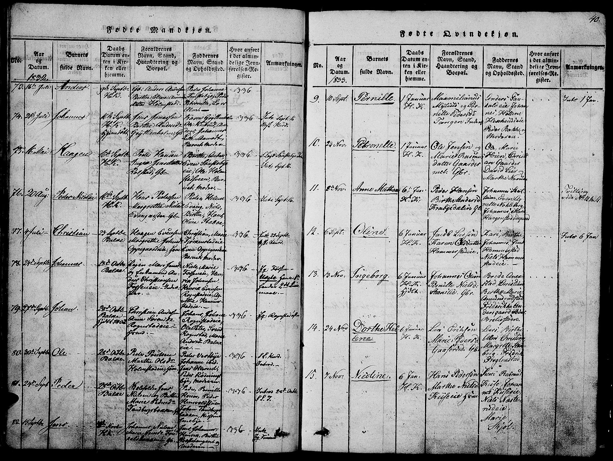 Østre Toten prestekontor, SAH/PREST-104/H/Ha/Hab/L0001: Parish register (copy) no. 1, 1827-1839, p. 40