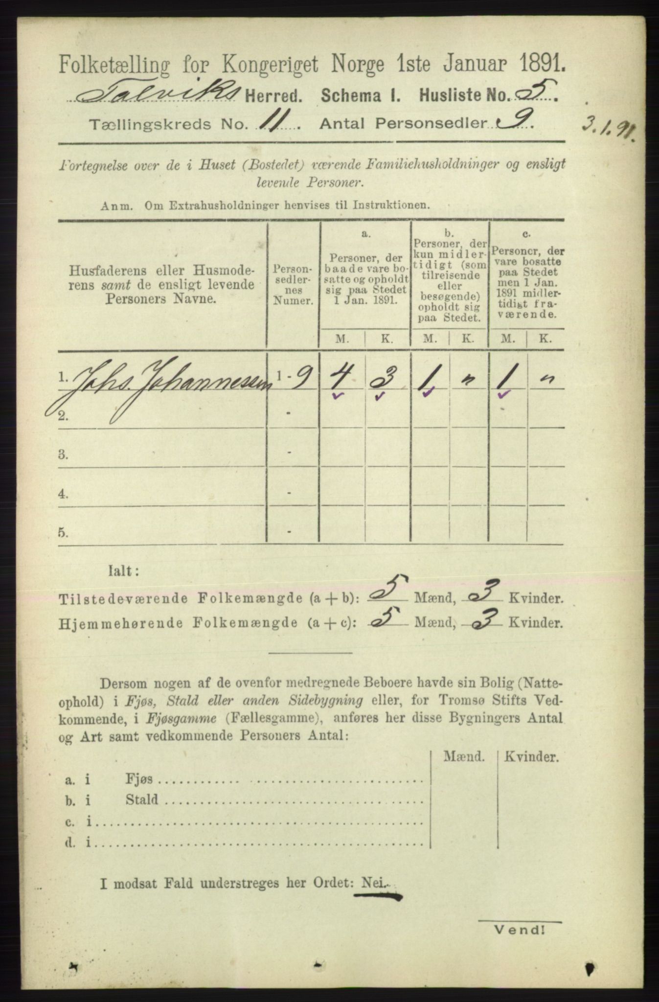 RA, 1891 census for 2013 Talvik, 1891, p. 2649