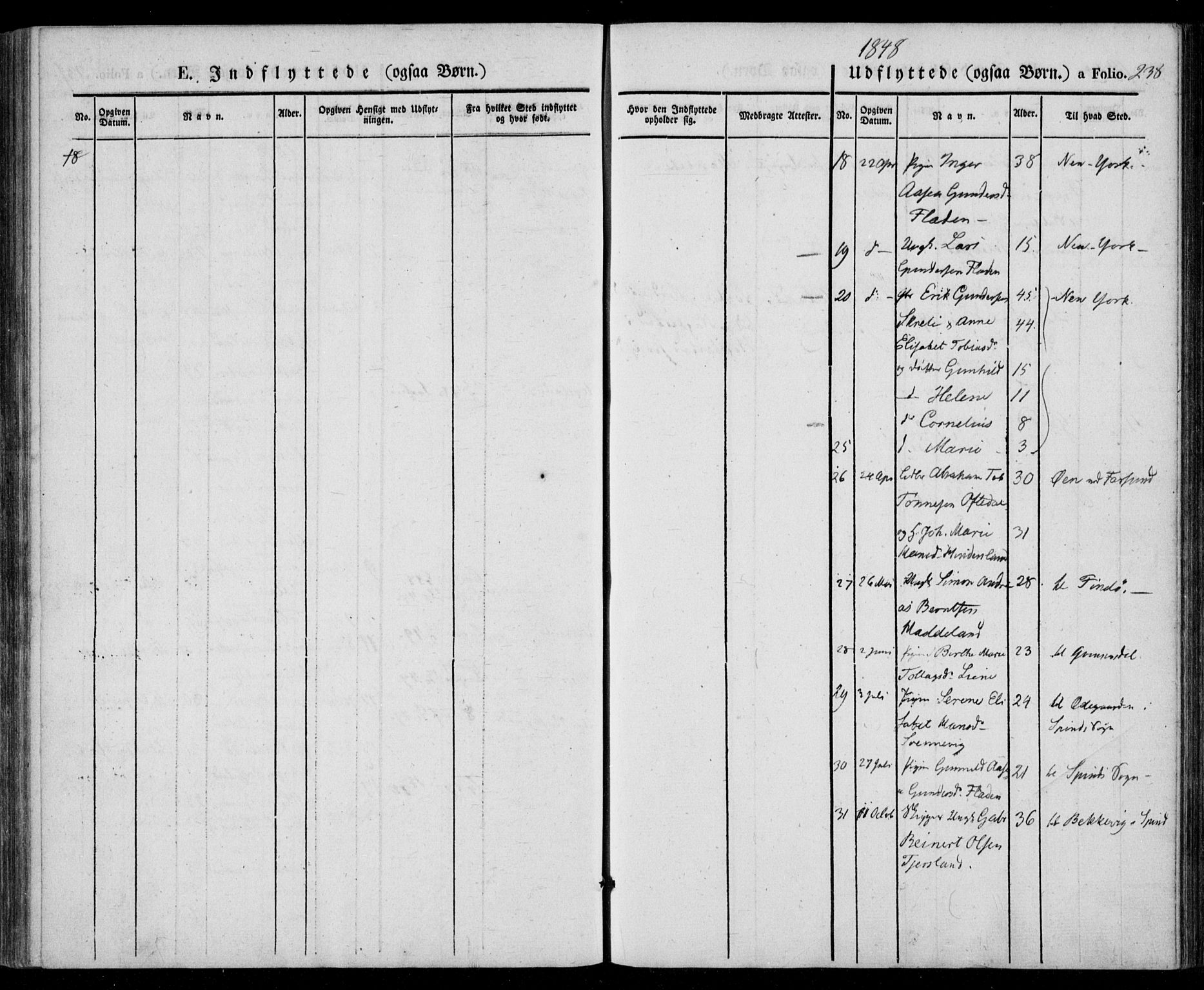 Lyngdal sokneprestkontor, SAK/1111-0029/F/Fa/Fac/L0008: Parish register (official) no. A 8, 1837-1852, p. 238