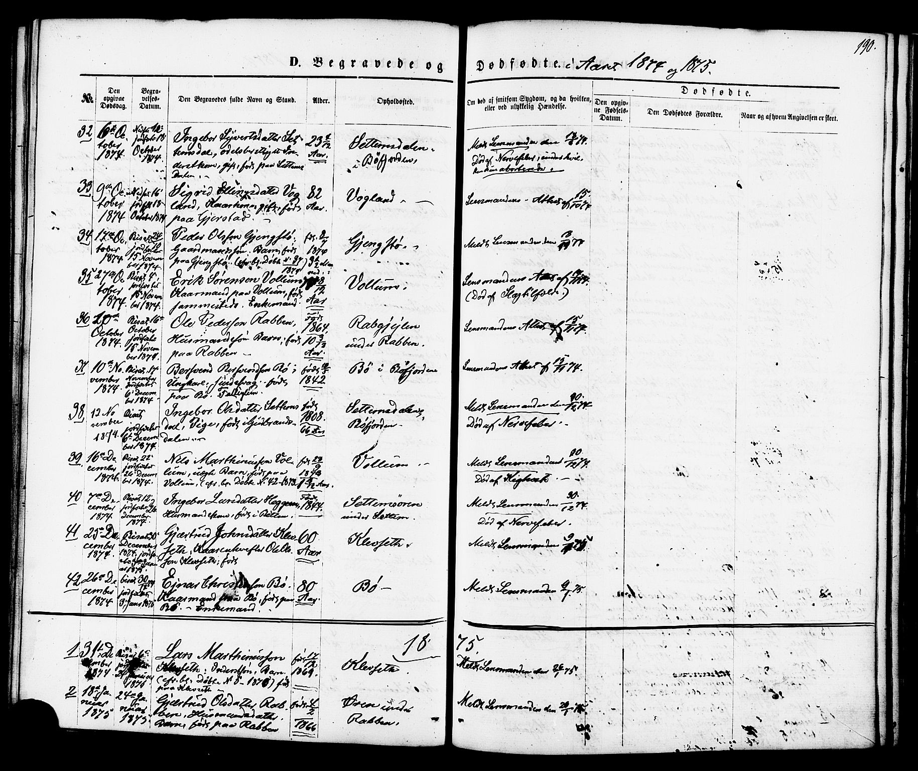 Ministerialprotokoller, klokkerbøker og fødselsregistre - Møre og Romsdal, AV/SAT-A-1454/576/L0884: Parish register (official) no. 576A02, 1865-1879, p. 190