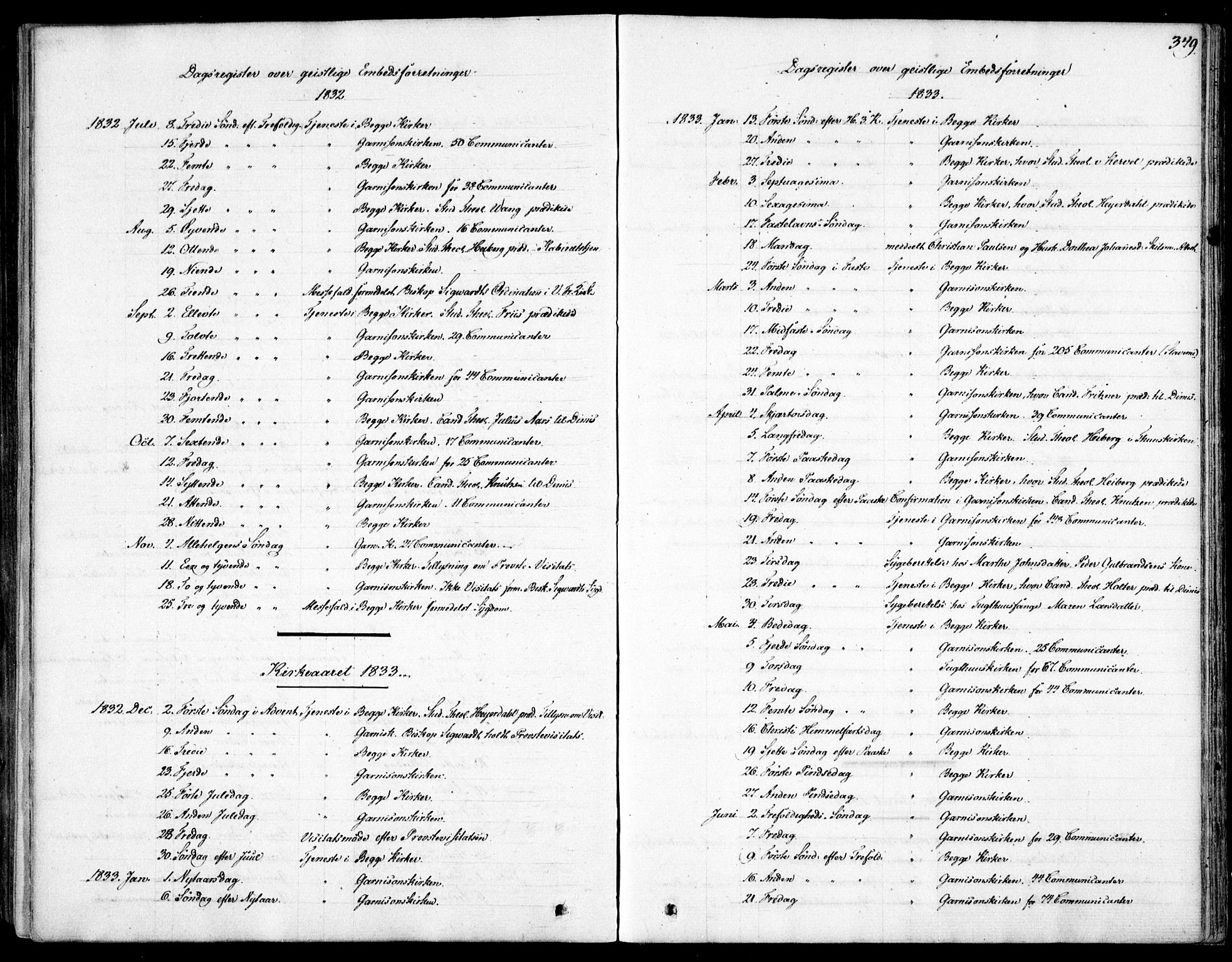 Garnisonsmenigheten Kirkebøker, SAO/A-10846/F/Fa/L0007: Parish register (official) no. 7, 1828-1881, p. 349