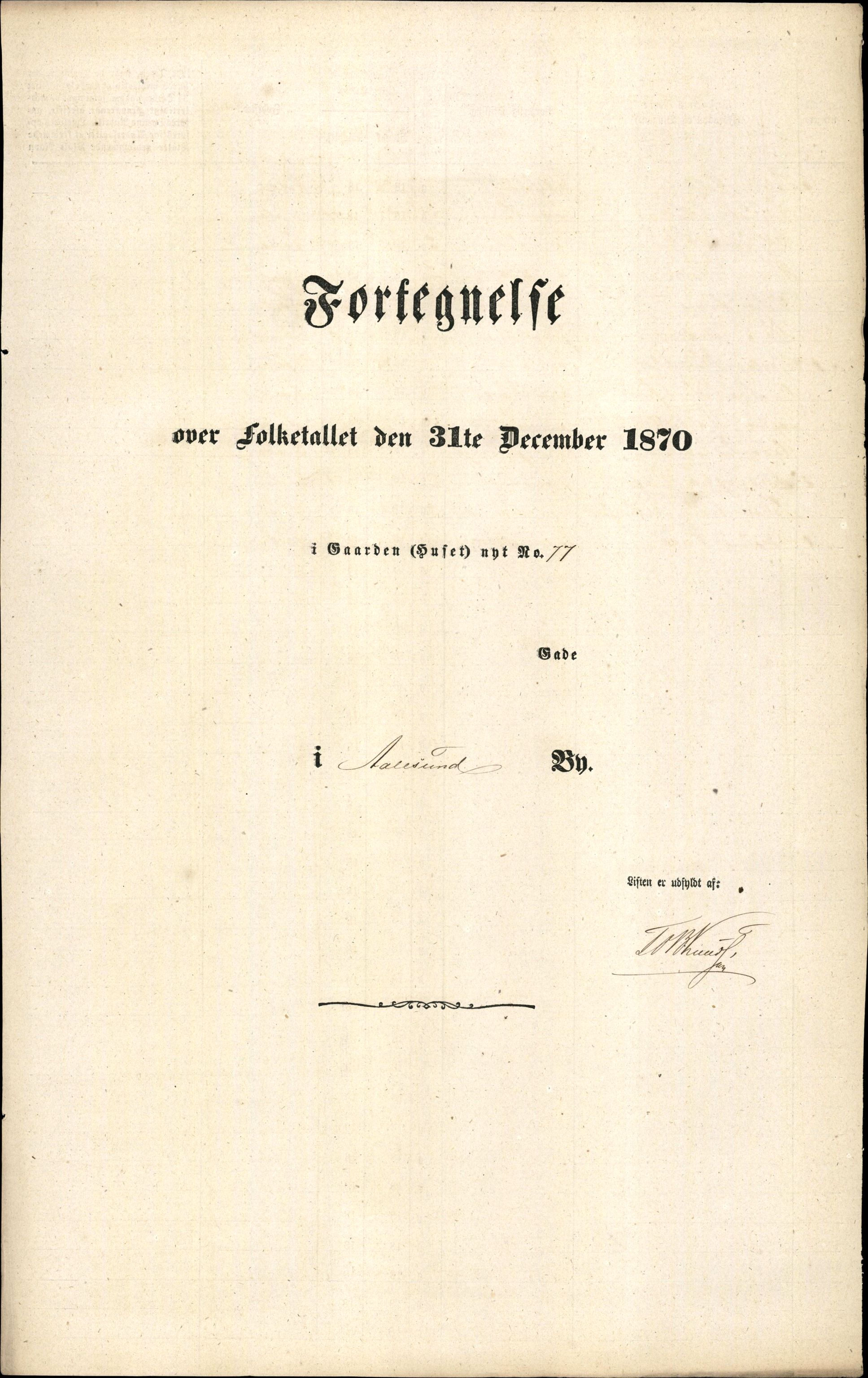 RA, 1870 census for 1501 Ålesund, 1870, p. 160