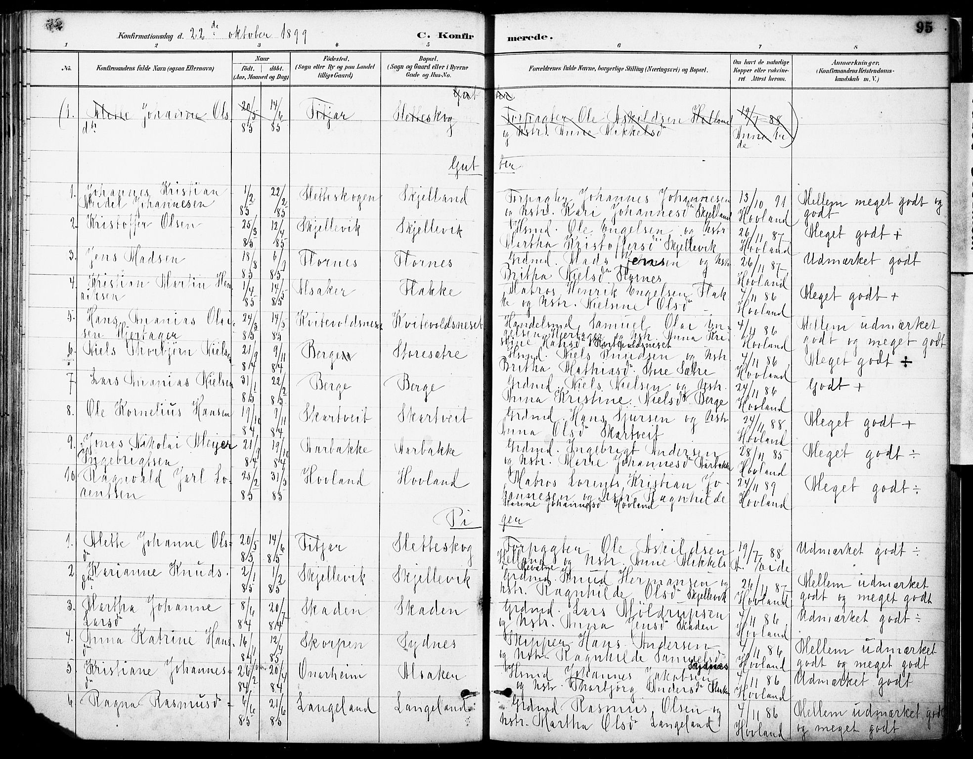 Tysnes sokneprestembete, AV/SAB-A-78601/H/Haa: Parish register (official) no. C 1, 1887-1912, p. 95