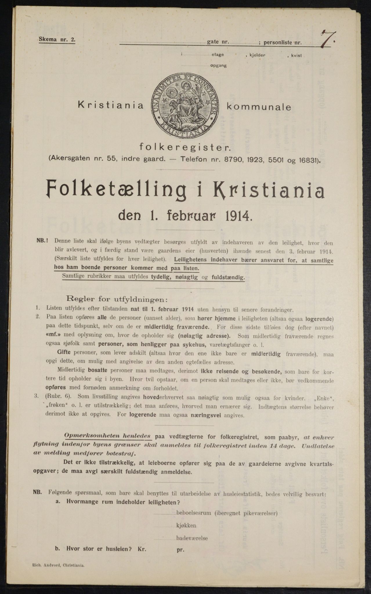 OBA, Municipal Census 1914 for Kristiania, 1914, p. 68337